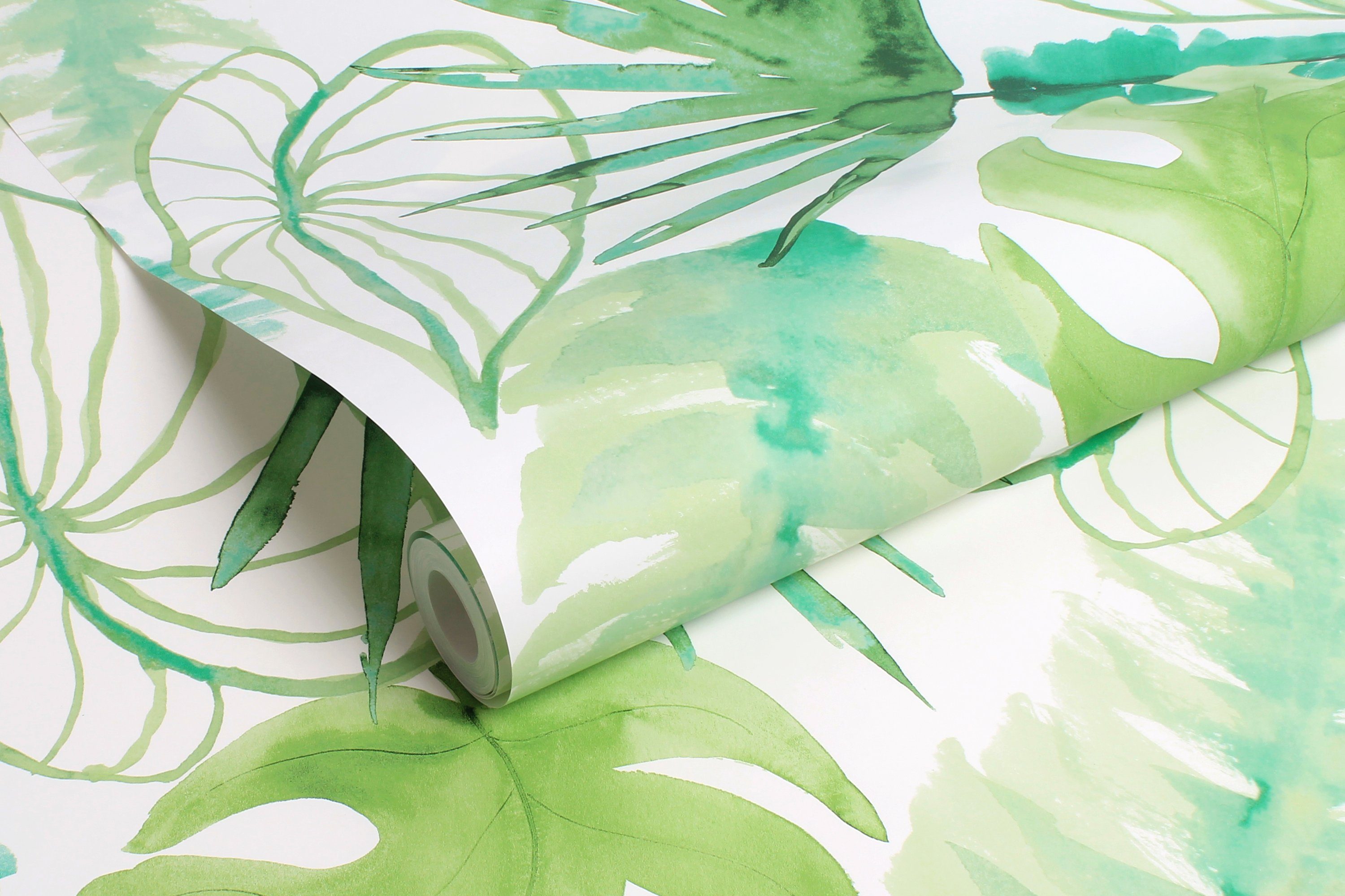 Vliestapete Jungle - Botanik, glatt, botanisch, (1 St), Monstera - 10m x 52cm