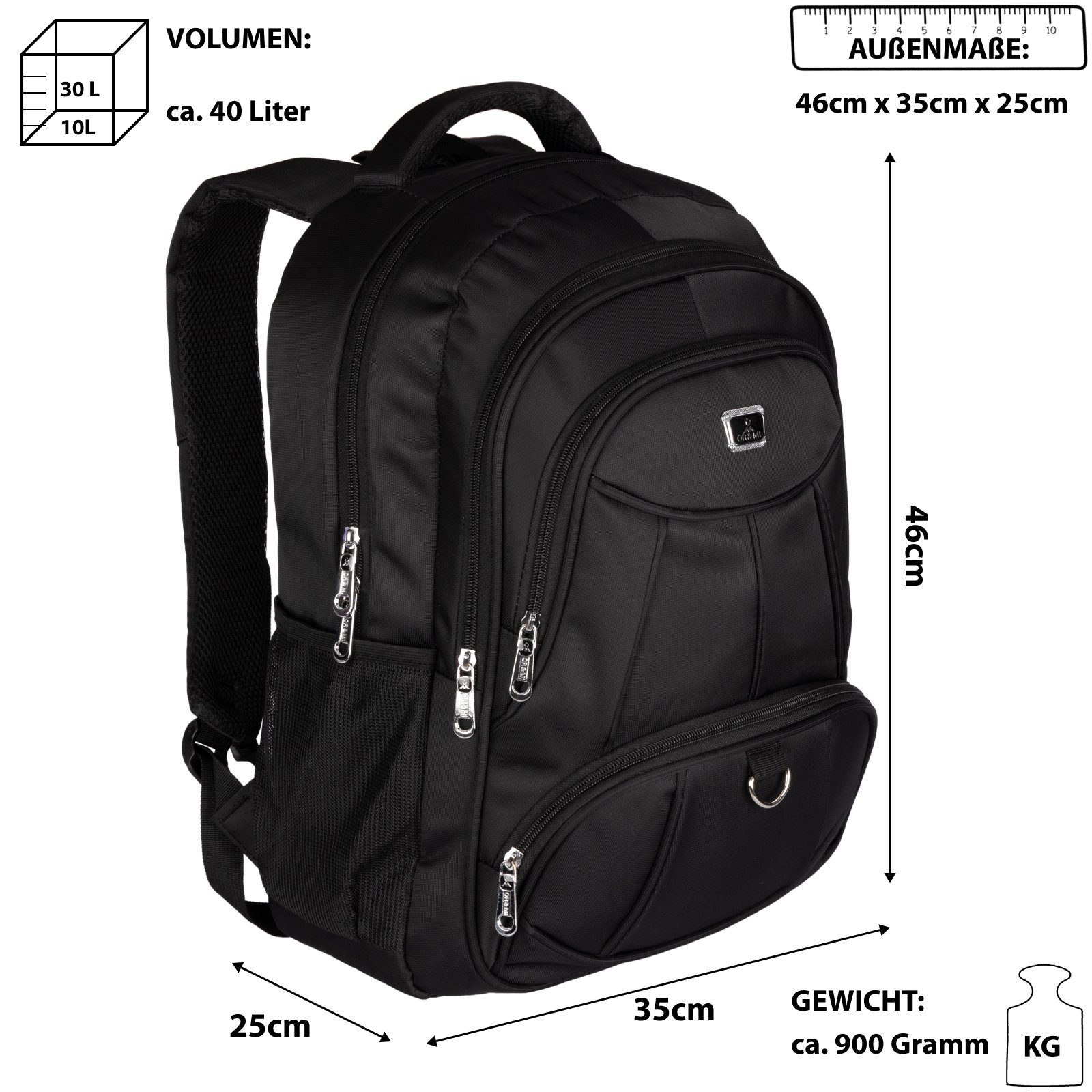 Sport Arbeit EAAKIE Rucksack Laptop Rucksack Freizeit Reisen Schulrucksack, Freizeitrucksack,Sportrucksack,Schulrucksack EAAKIE Schwarz