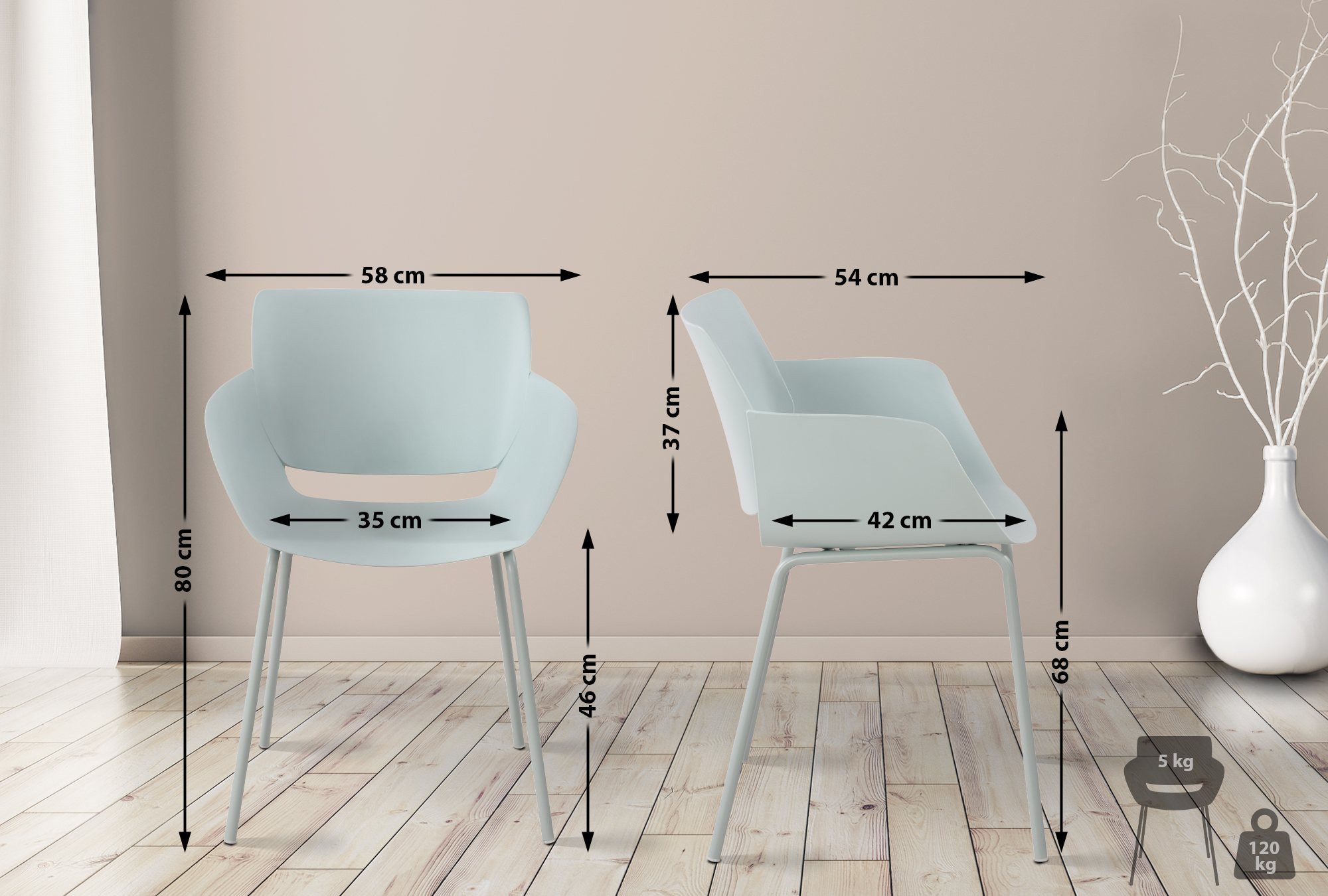 CLP Esszimmerstuhl Alpena (2er Set), wetterfest günstig online kaufen