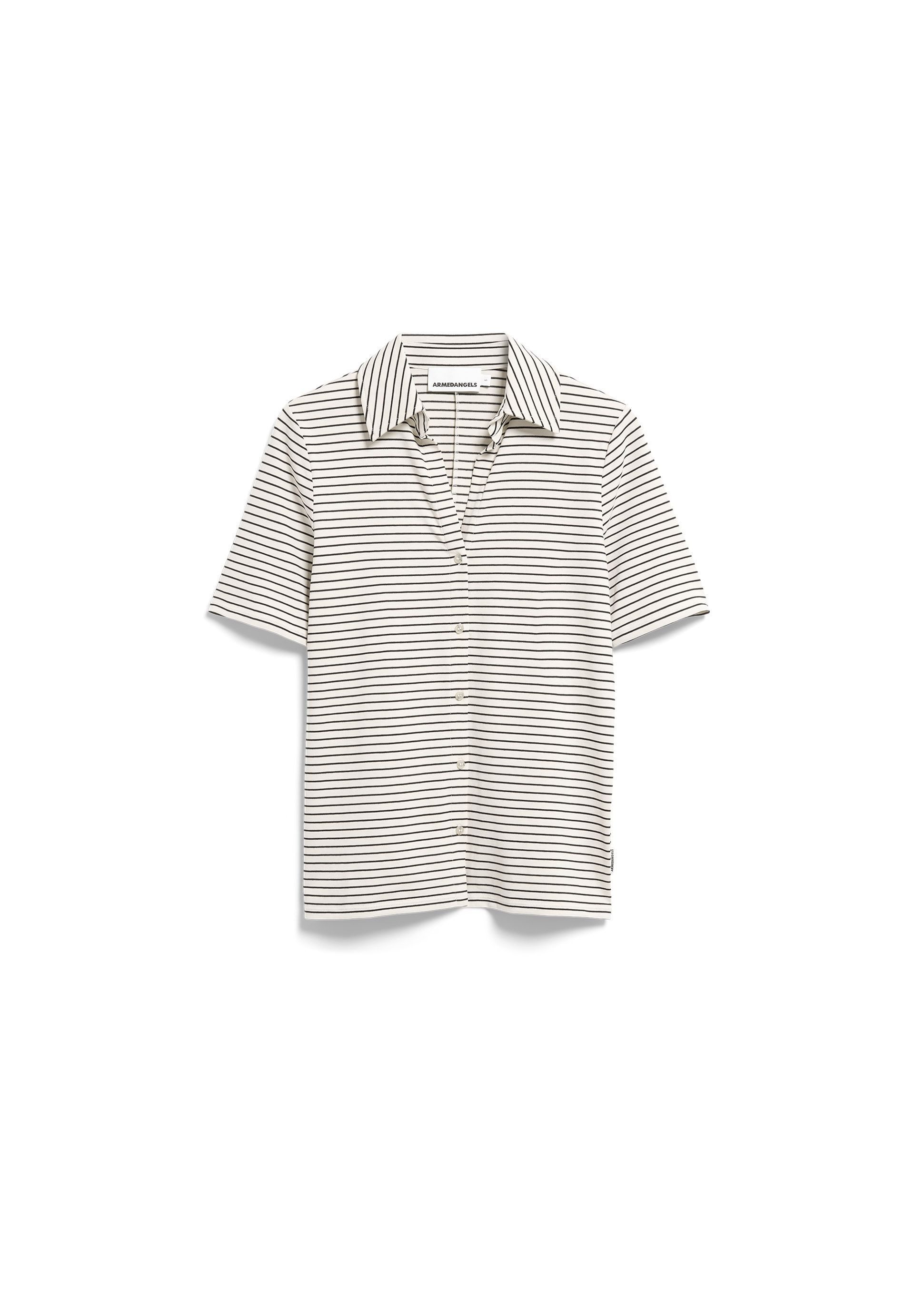 Kurzarmbluse NALITAA STRIPE Bio-Baumwoll Mix