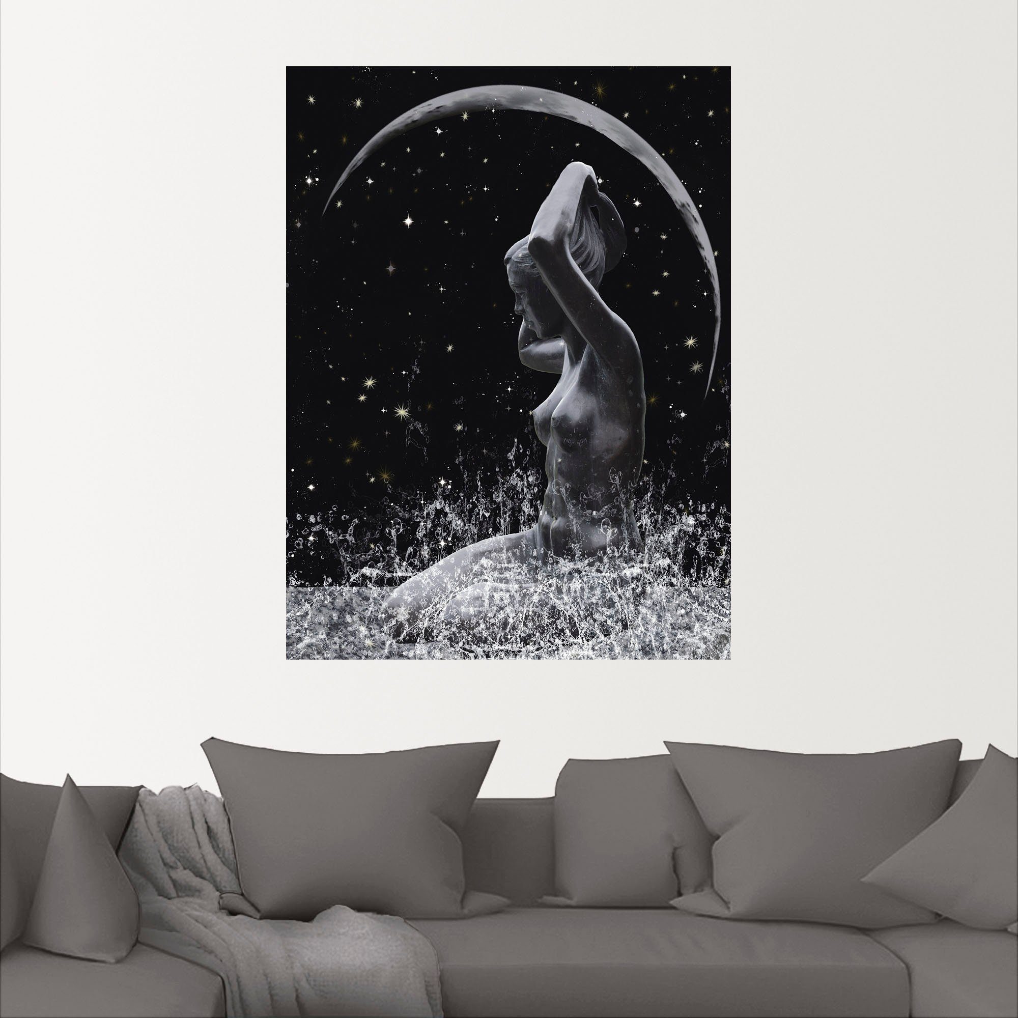 Artland Wandbild oder versch. St), in Poster Leinwandbild, Bilder Unterm als Größen Erotische Silbermond, Wandaufkleber (1 Alubild