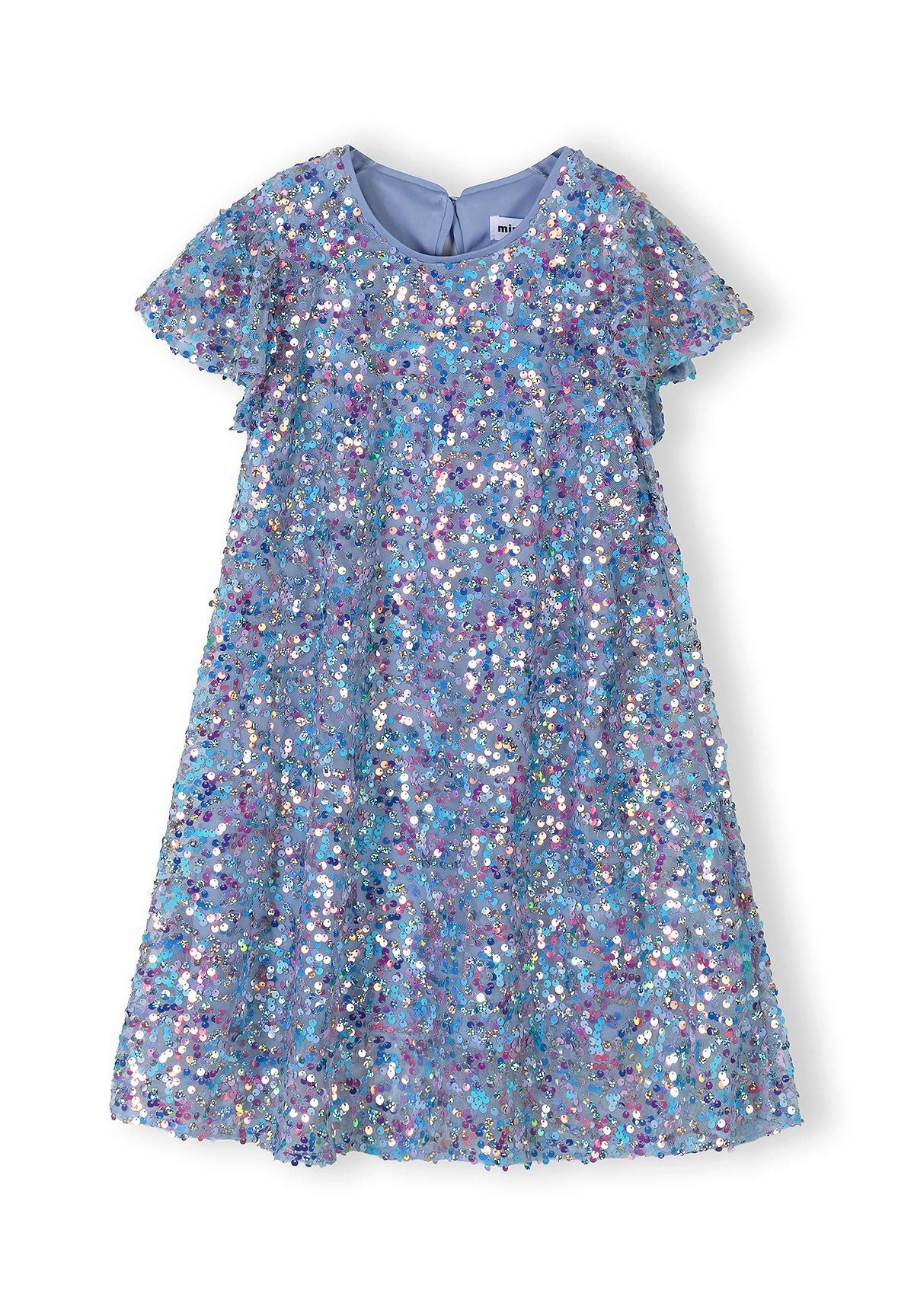 MINOTI Paillettenkleid für Mädchen mit Flügelärmeln komplett gefüttert