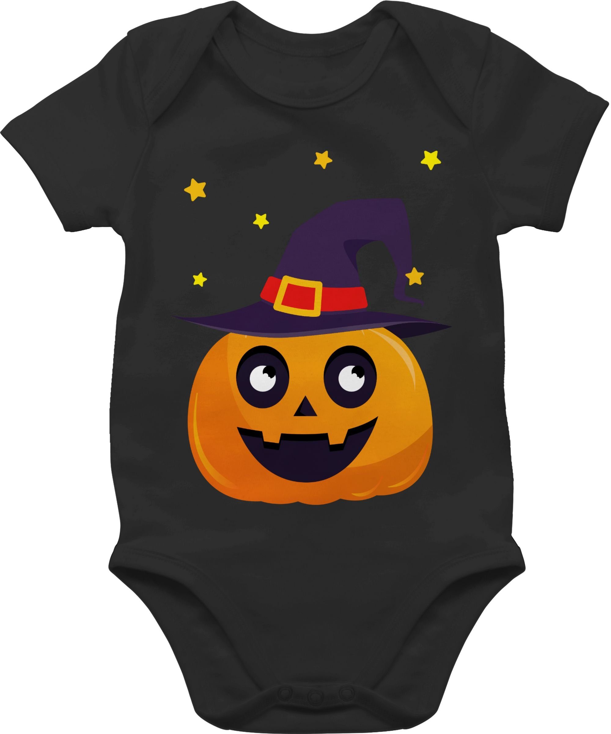 Shirtracer Shirtbody Süßer Kürbis Niedlich Pumpkin Halloween Kostüme für Baby 2 Schwarz