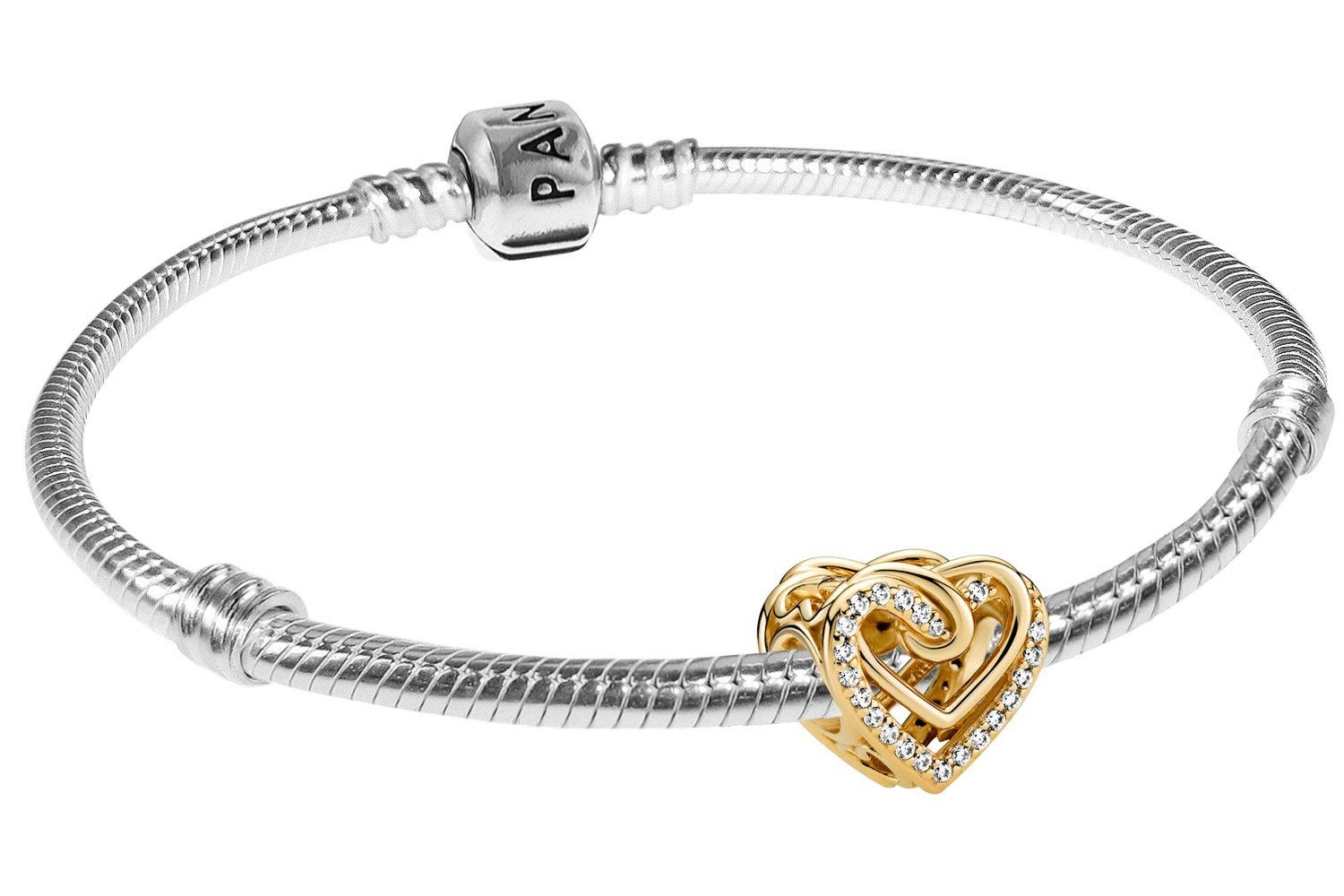 Pandora Charm-Armband Damen-Silber 925 Verschlungenes Goldfarben günstig online kaufen