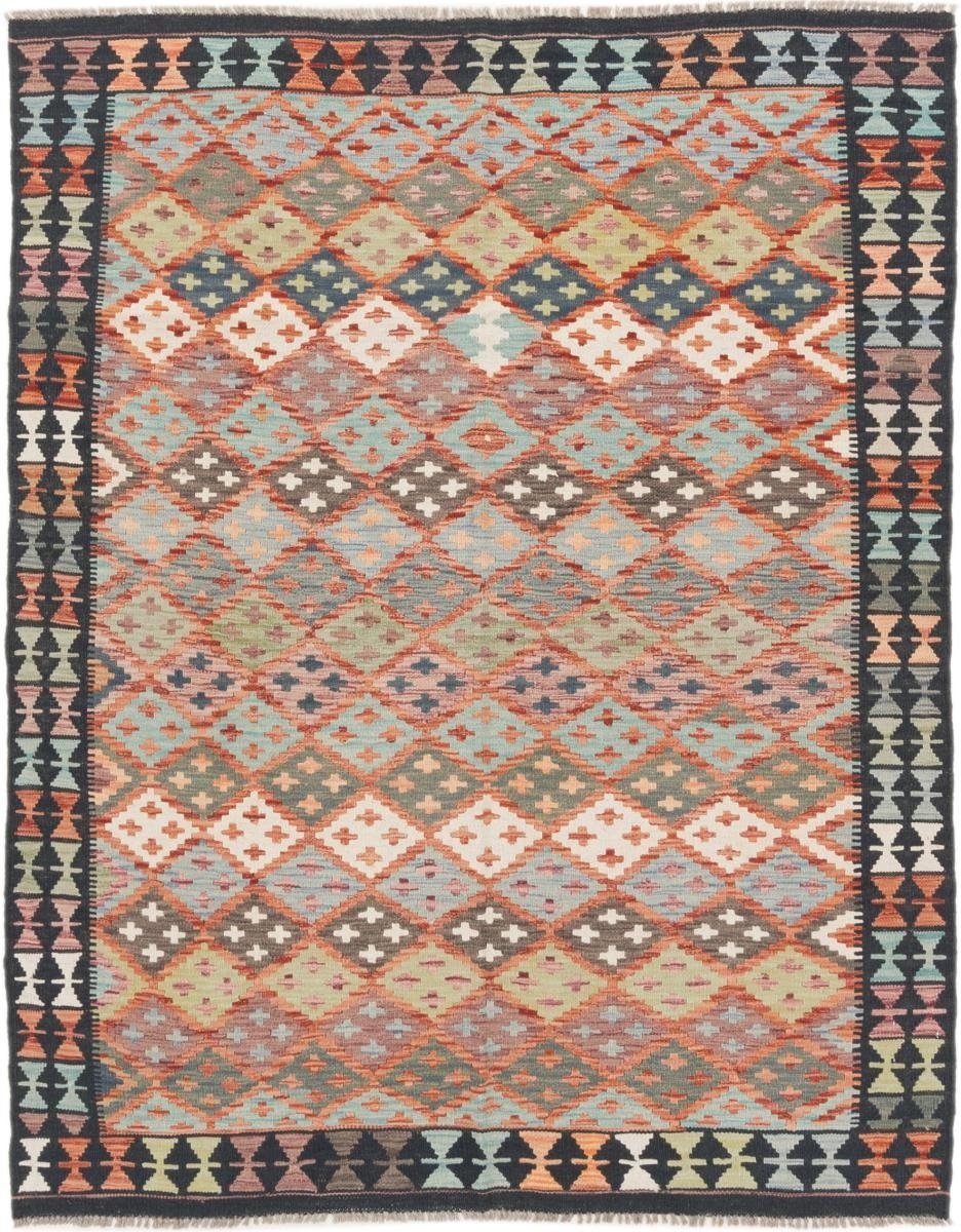 Orientteppich Kelim Afghan 155x193 Handgewebter Orientteppich, Nain Trading, rechteckig, Höhe: 3 mm