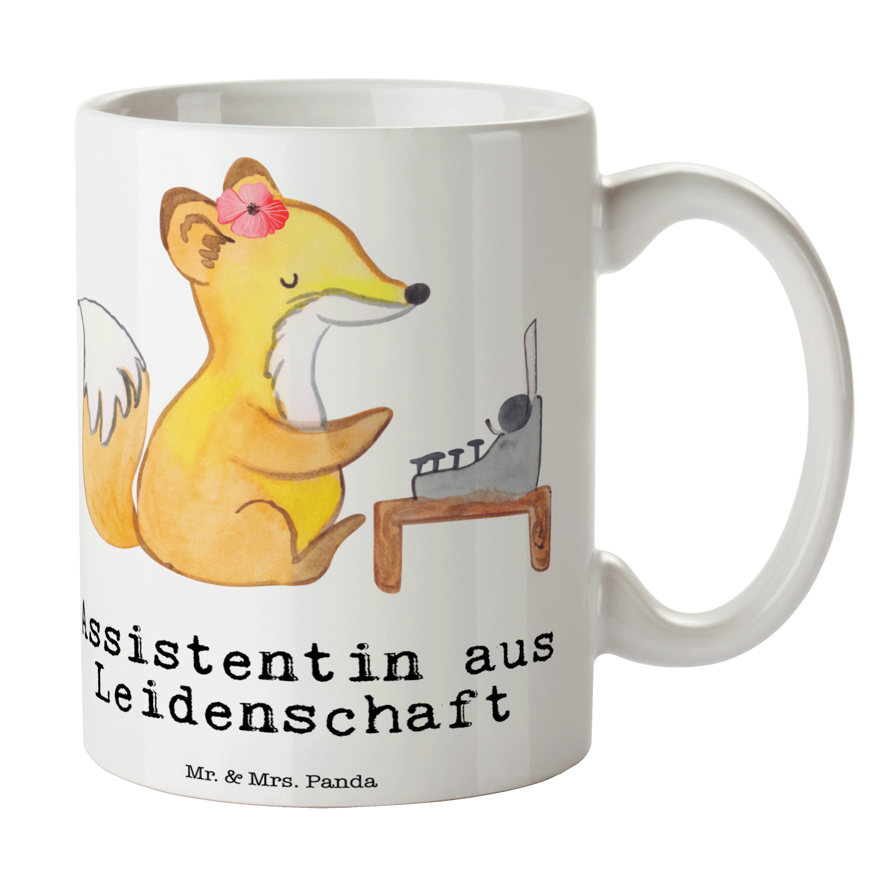 Mr. & Mrs. Panda Tasse Keramik - Ausbildung, - aus Leidenschaft Geschenk, Rente, Weiß Assistentin Ka