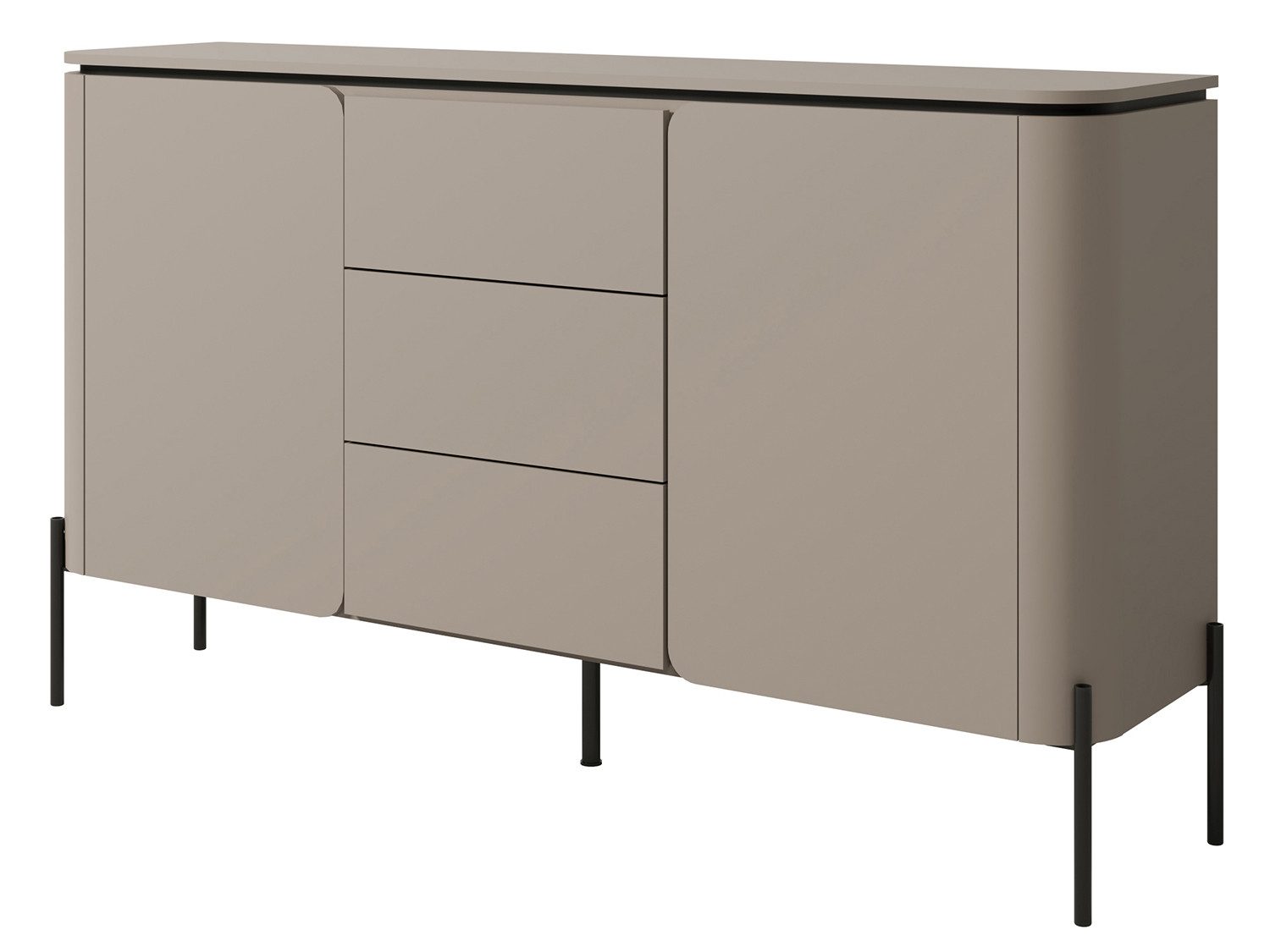 Beautysofa Kommode BRANDO mit 2 Türen und 3 Schubladen (Push-to-open, Metallfüße), Farbe Congo