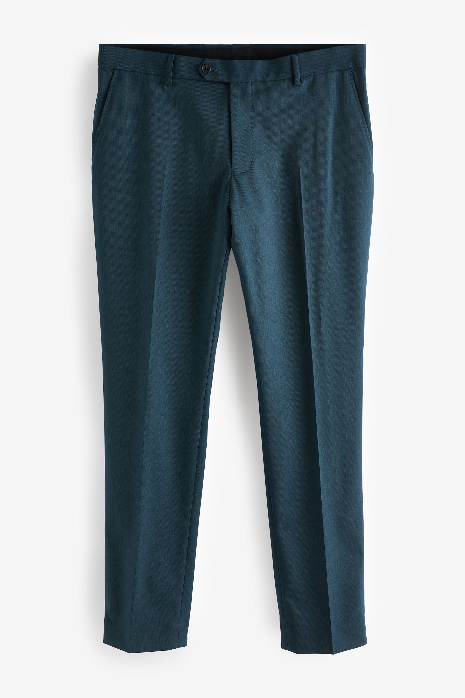 Next Anzughose Slim-Fit-Hose aus Wollgemisch (1-tlg) Teal Blue