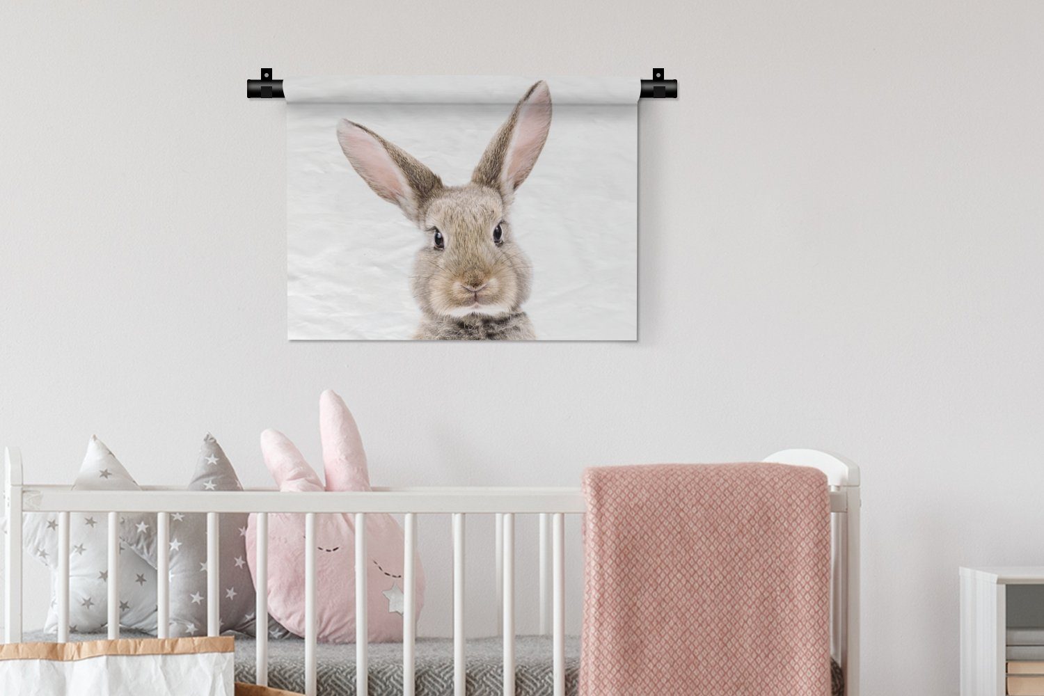 Kinderzimmer Kaninchen Braun, Wanddeko Kleid, für Wanddekoobjekt - - MuchoWow Wandbehang, Natur Schlafzimmer, Tiere - Wohnzimmer,