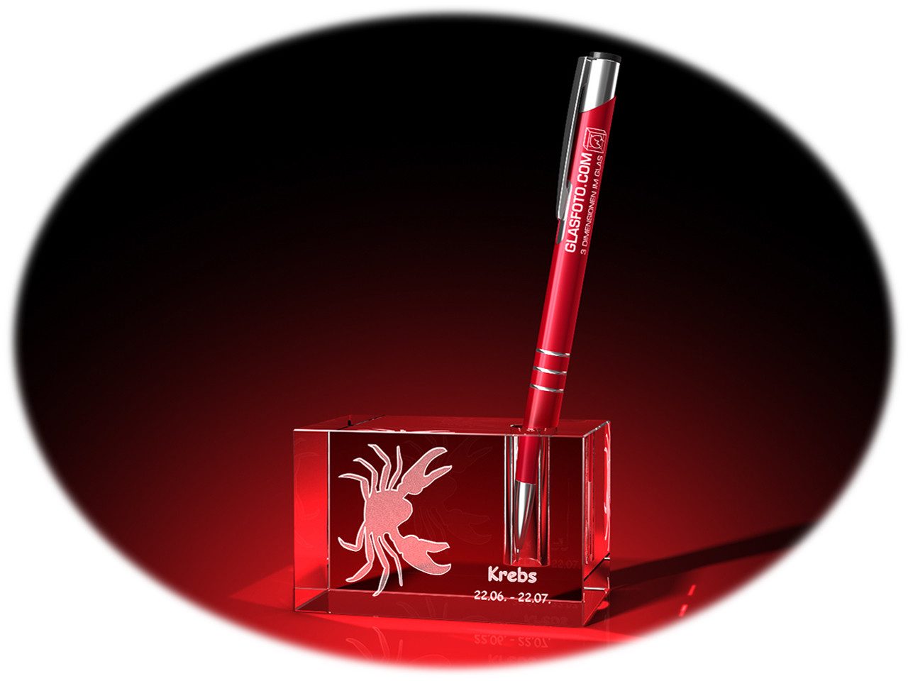 GLASFOTO.COM Dekofigur Stifthalter, Sternzeichen, Geburtstag, Geburtstagsgeschenk, 2D-Motive