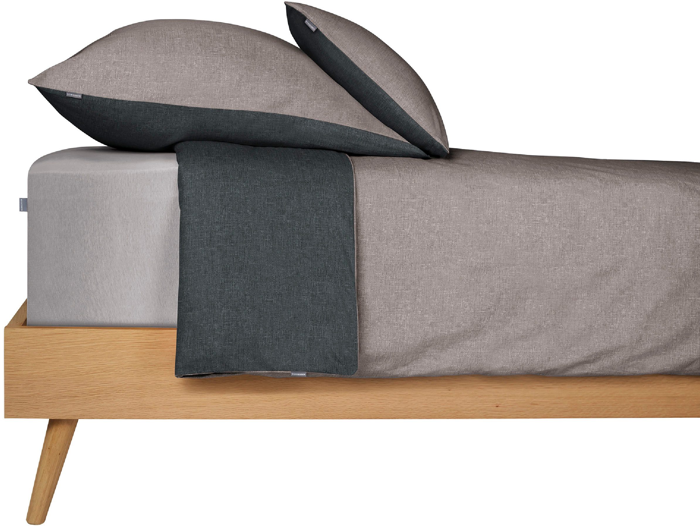 Schiesser Spannbettlaken Elli, Jersey-Elasthan, Gummizug: rundum, (1 Stück), für hohe Matratzen und Boxspringbetten, MADE IN GREEN by OEKO-TEX®