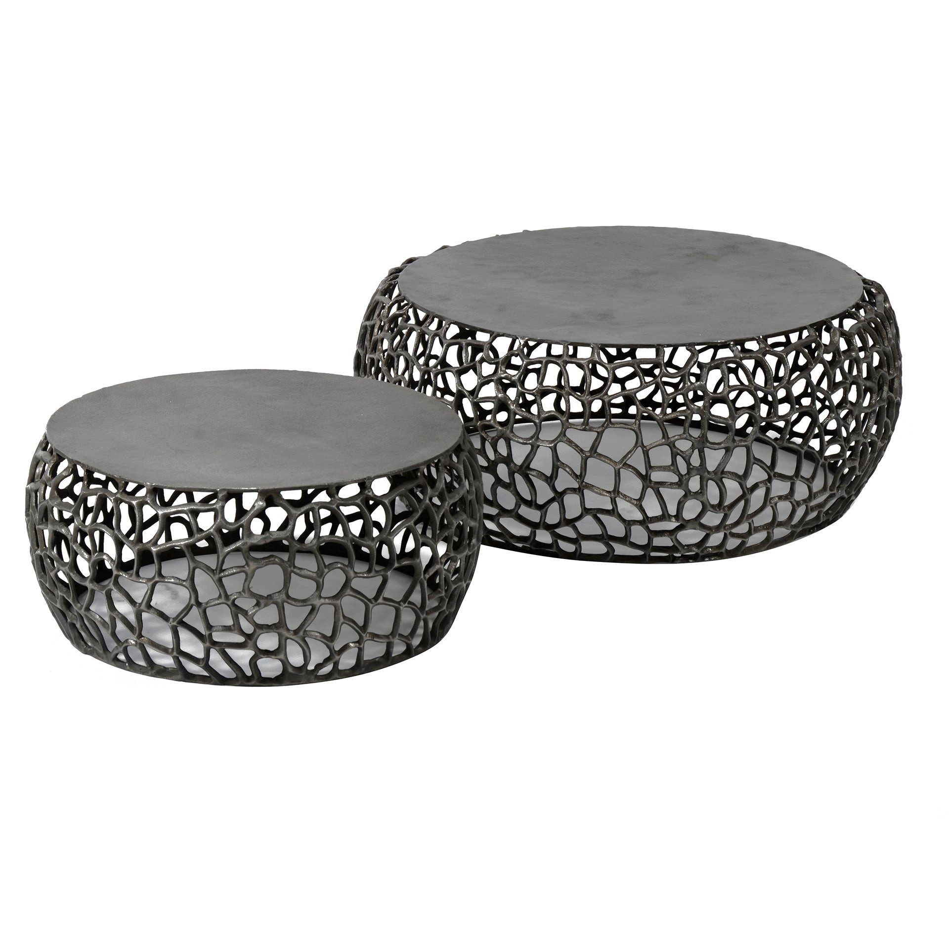 Luxusbetten24 Couchtisch Marulo, 2er Set in schwarzer Nickeloptik