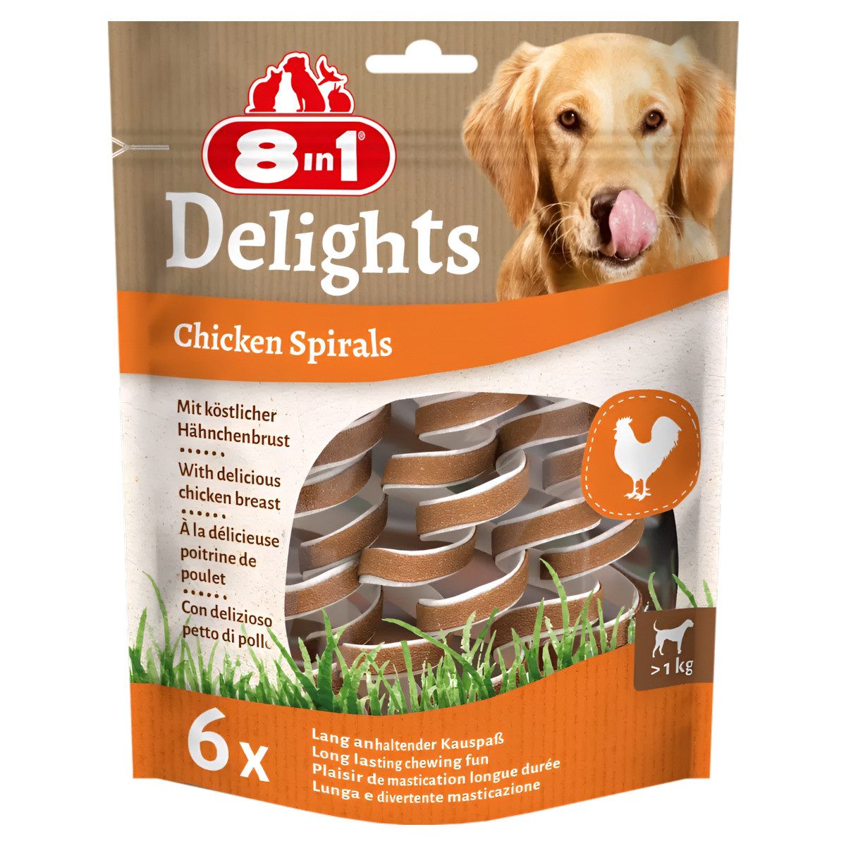 8in1 Delights Chicken Spirals 60 g, für: Hund
