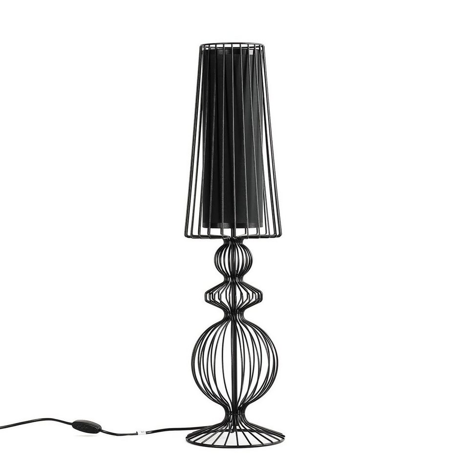 Licht-Erlebnisse Tischleuchte AVEIRO, ohne Leuchtmittel, Tischlampe Weiß  Stahl Stoffschirm modern Tischlampe Lampe
