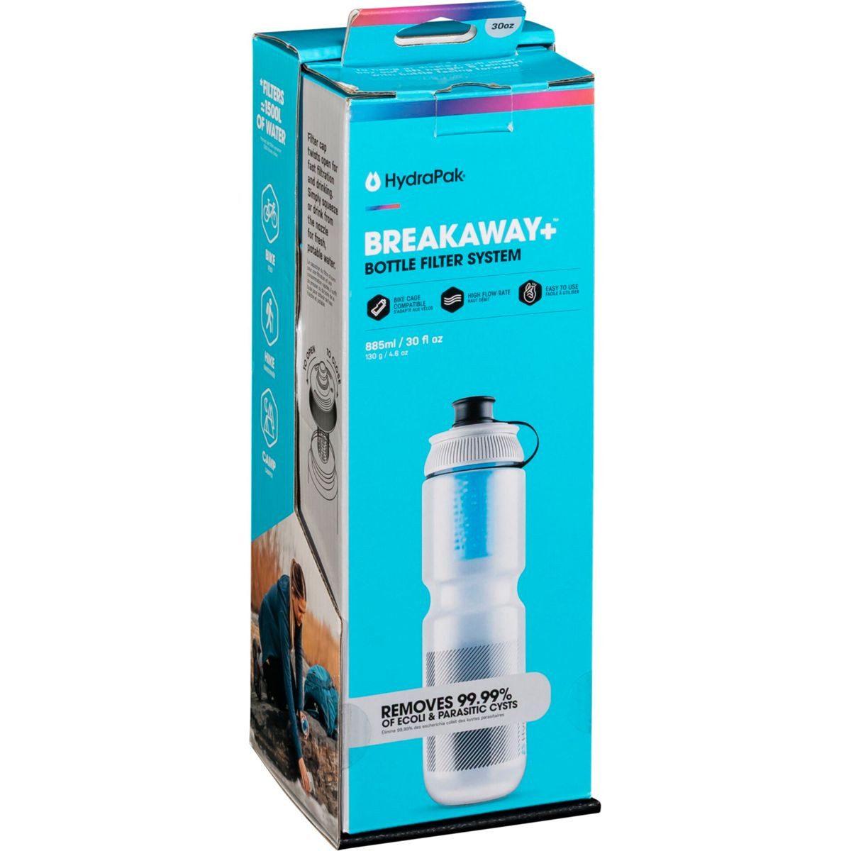 HydraPak Trinkflasche Breakaway+ Trinkflasche mit Filter 880ml