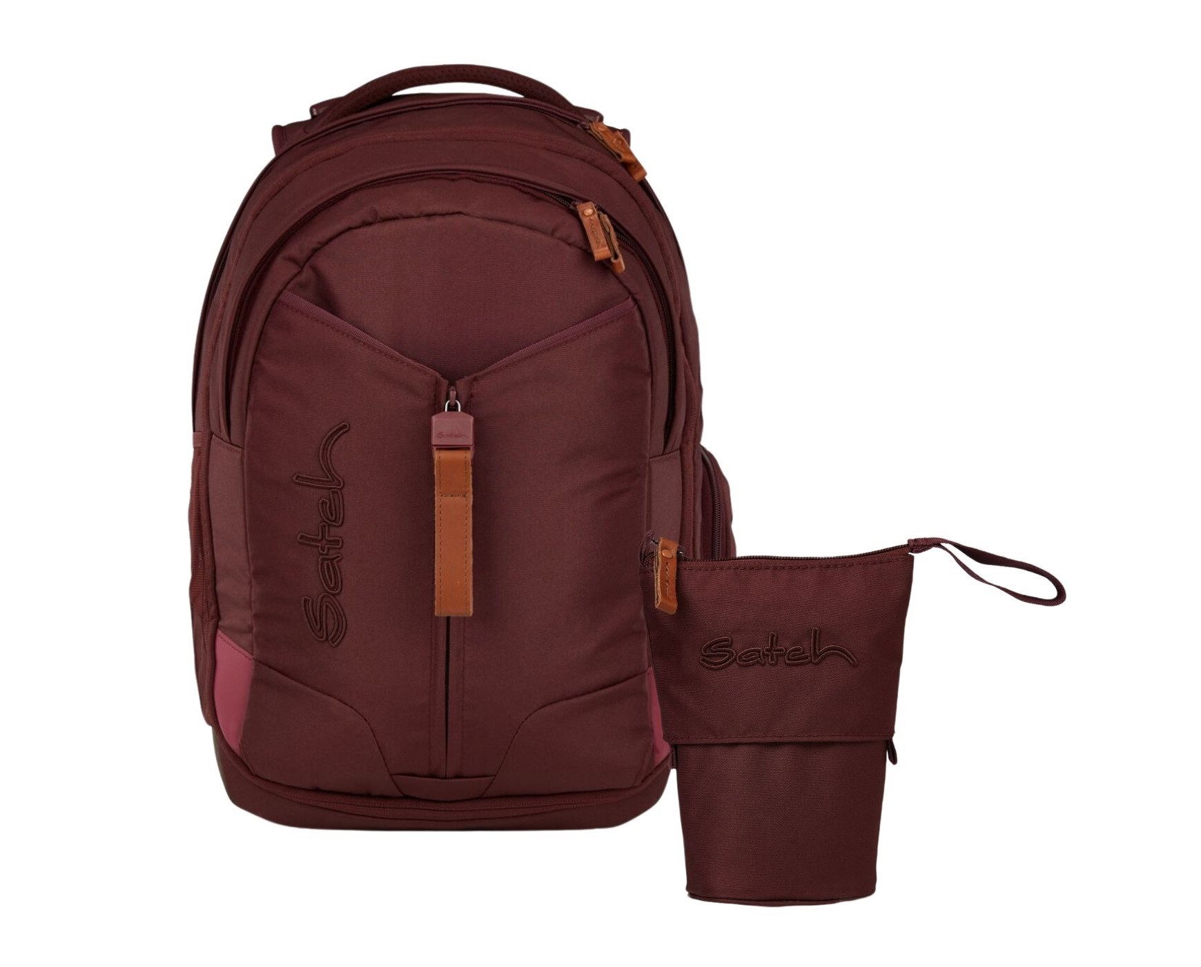 Satch Schulranzen Schulrucksack-Set MATCH Nordic Ruby 2-teilig (2-teilig), Schulranzen, ergonomisch, 30 + 5 Liter