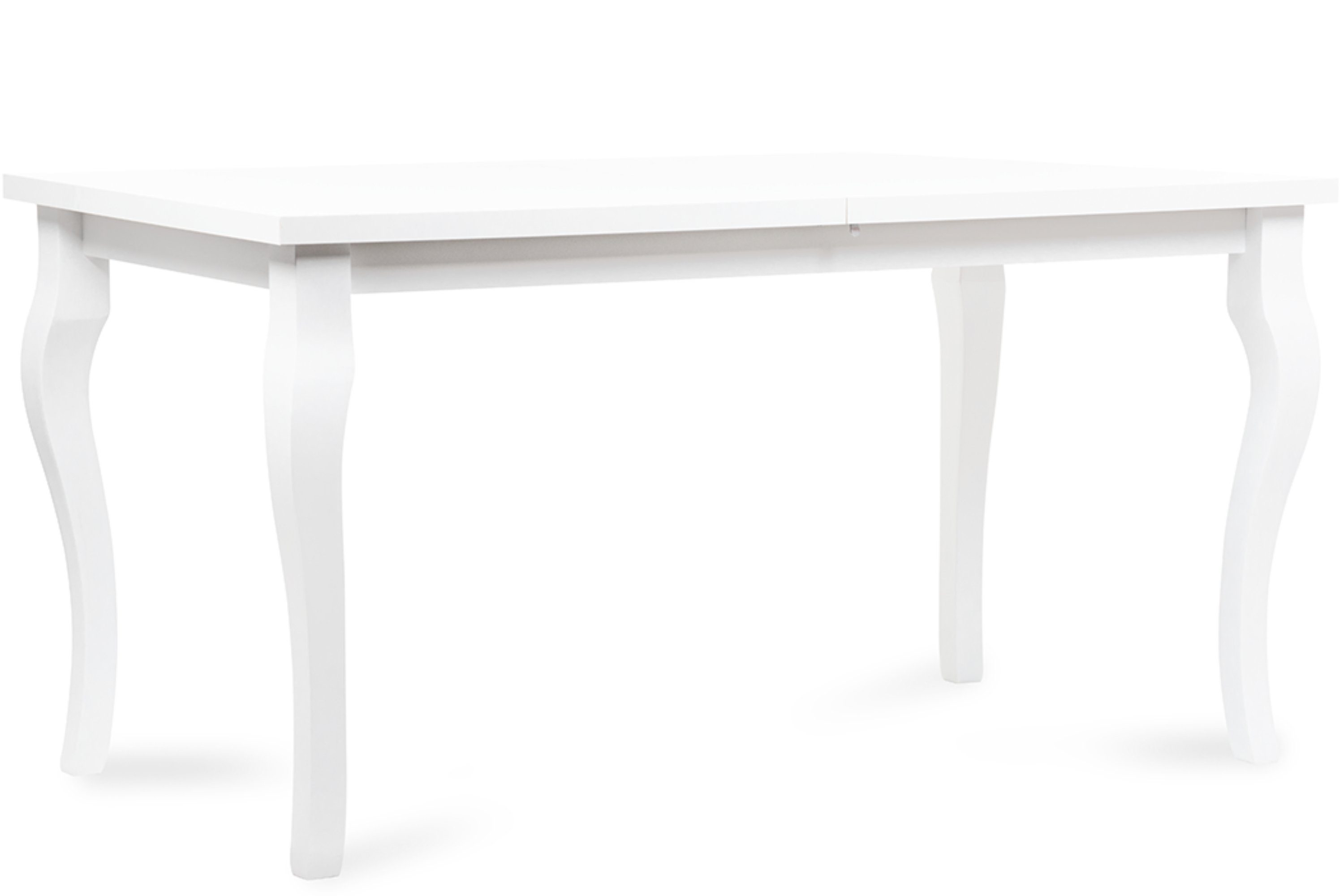 Konsimo Esstisch CABIO Esszimmertisch Küchentisch 150x80cm, ausziehbar bis 190cm, rechteckig weiß | weiß | weiß