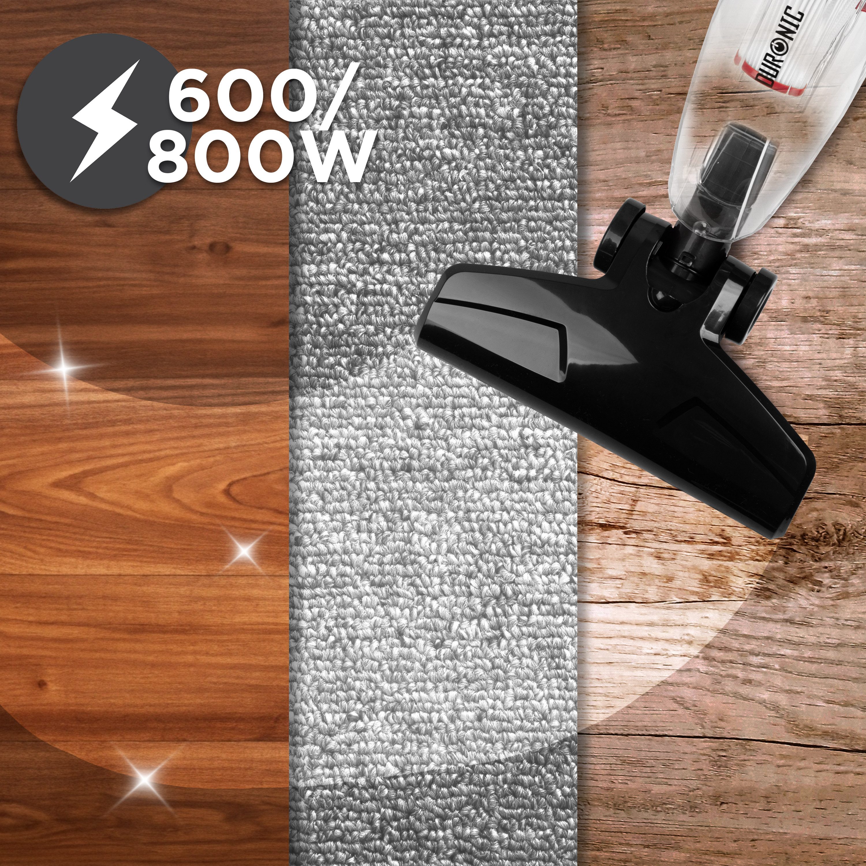 Duronic Hand-und Stielstaubsauger, VC8 Bodenstaubsauger, 2-in-1 Handstaubsauger und Stielstaubsauger