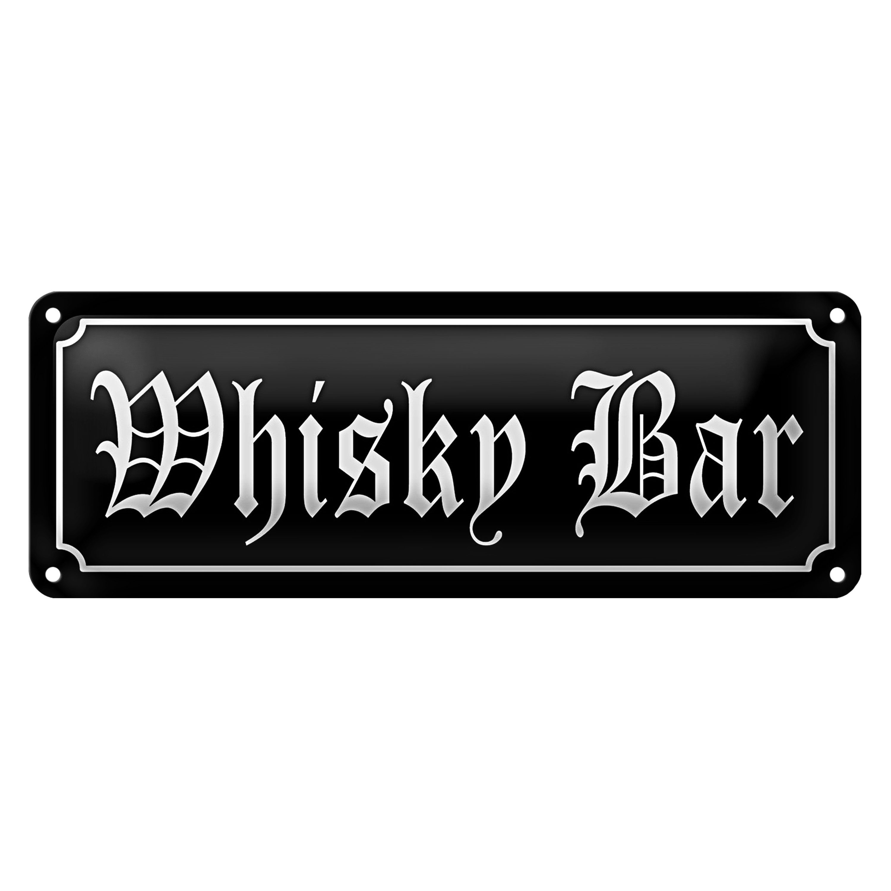 Roomando Metallschild Blechschild Hinweis 27x10cm Whisky Bar Kneipe Dekoration