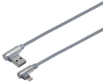 Maxtrack Smartphone-Kabel, USB, USB-A Winkelsstecker auf 8 pol. Winkelstecker (100 cm), Hochflexibles Verbindungskabelfür iPhone, iPad, iPod