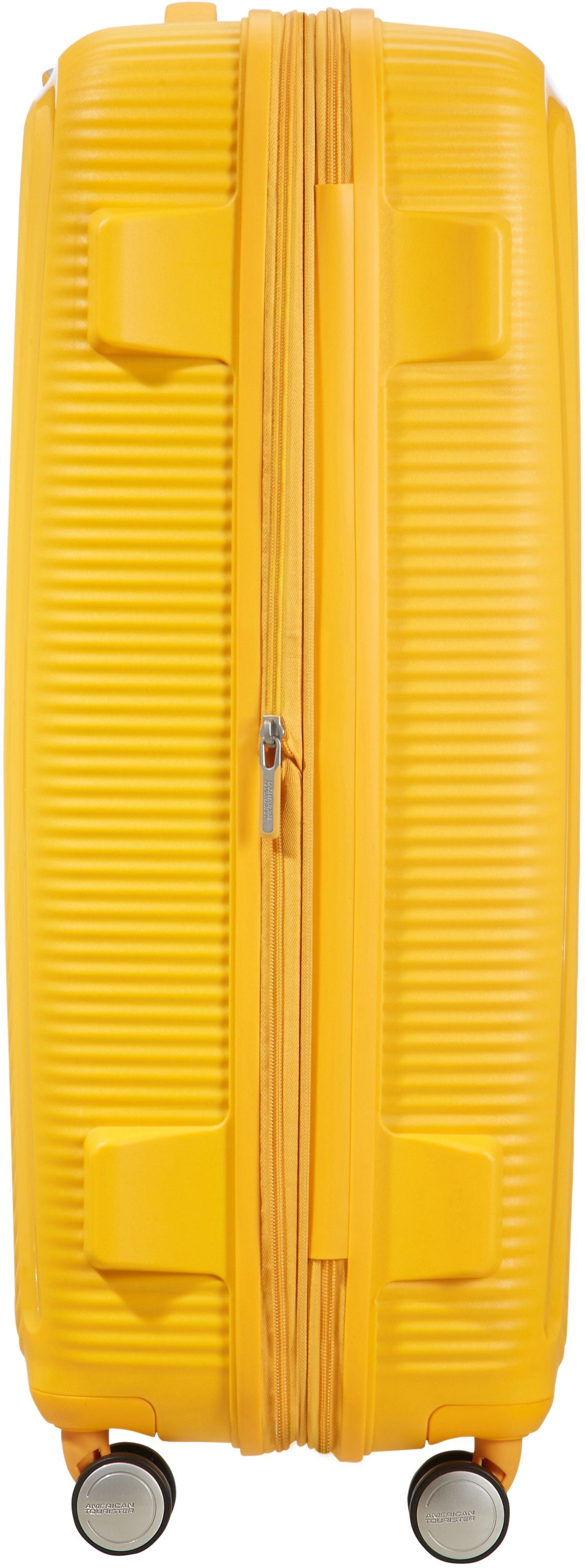 American Tourister® Hartschalen-Trolley Soundbox, 77 Yellow Rollen, mit Golden 4 cm, Volumenerweiterung