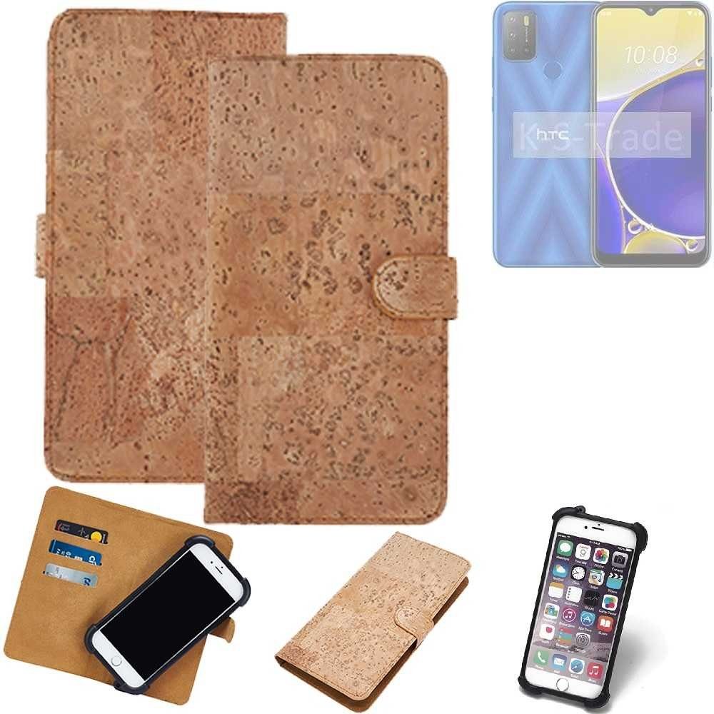 K-S-Trade Handyhülle für HTC Wildfire E2 Play, Hülle - Kork Handyhülle Cover - Schutzhülle TPU Case Bumper in