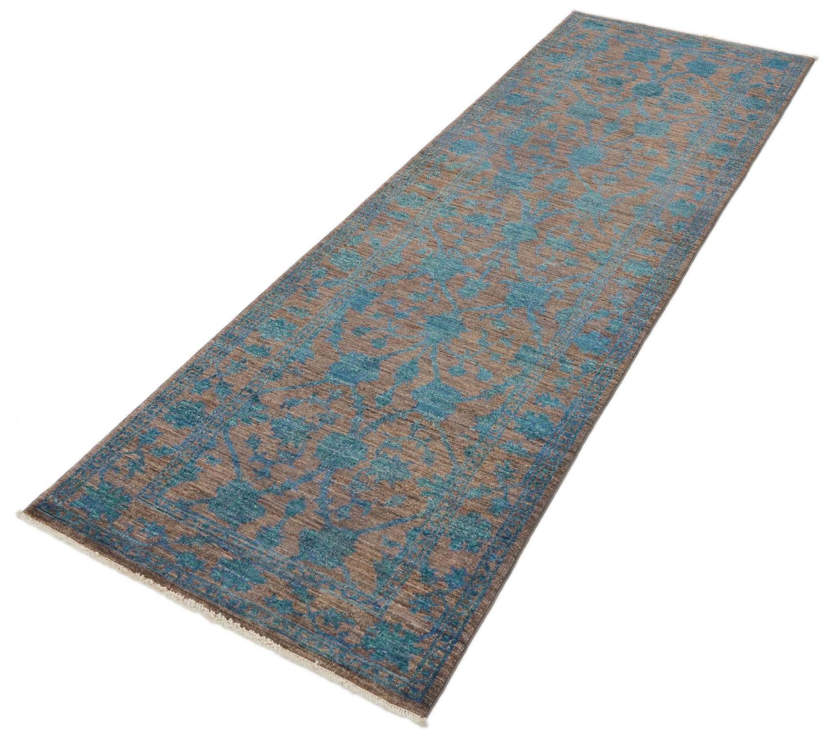 CABBEL Orientteppich 240x79 cm Farahan Braun Schurwolle Handgeknüpft Klassisch Unikat, Läufer, Höhe: 7 mm, 100% Schurwolle – weich, pflegeleicht, solide Knüpfdichte