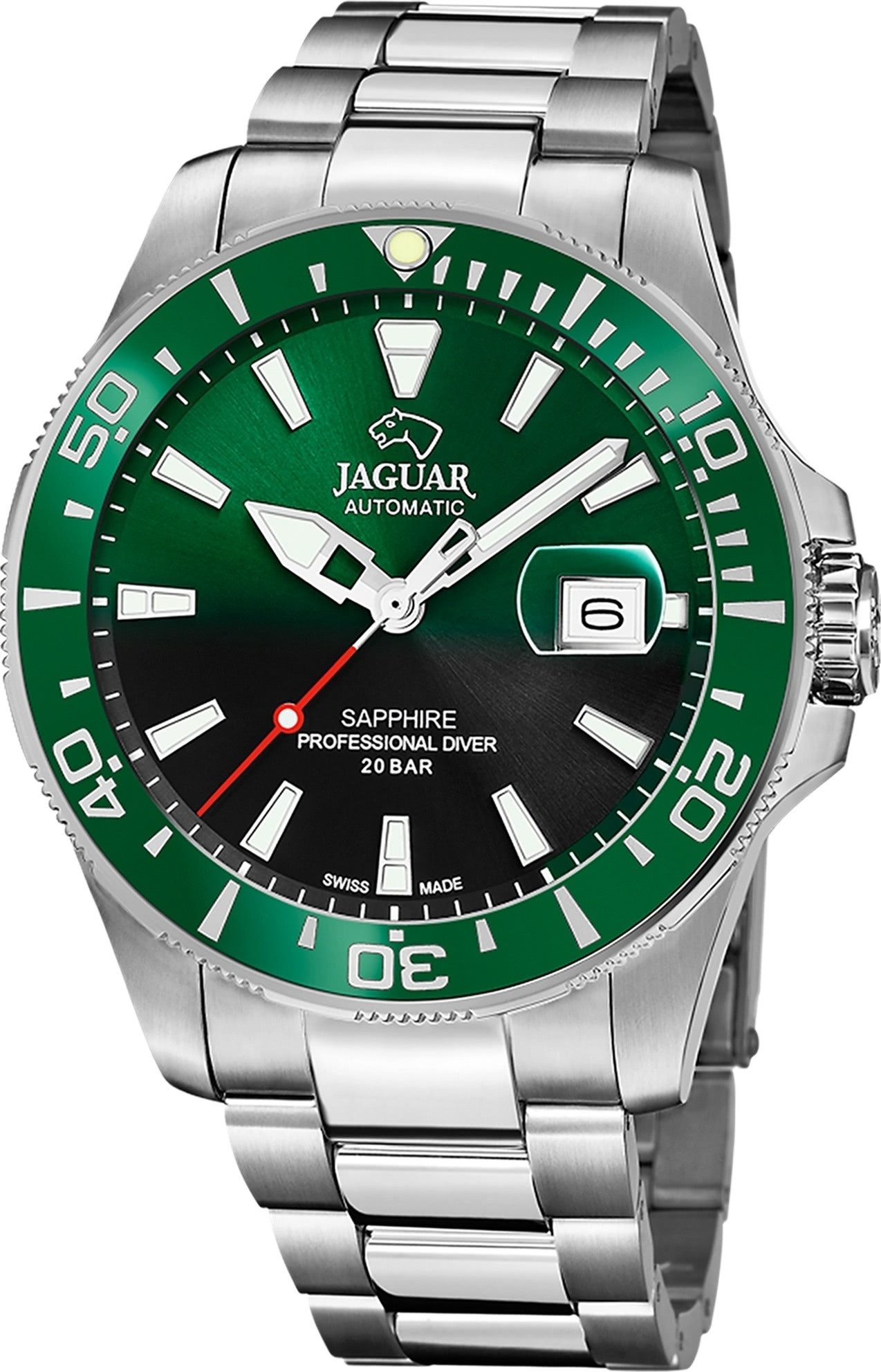 Automatikuhr Jaguar Herrenuhr Edelstahl silber Jaguar