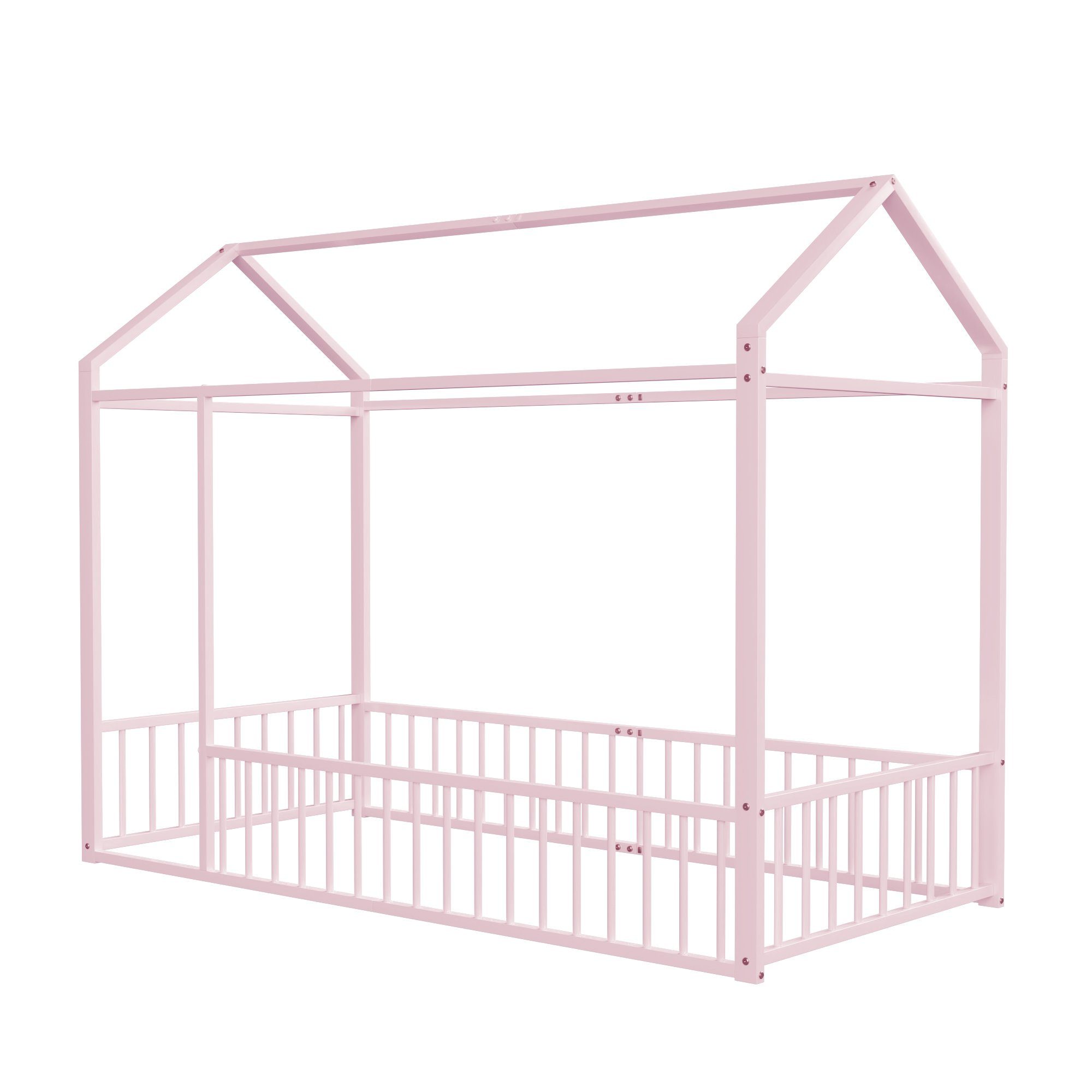 Metallbett 200 rosa mit Mädchen, Zaun Matratze OKWISH Eisenbett für Kinder, Teenager, X ohne Hausbettrahmen (90 Jungen), Tagesbett Kinderbett