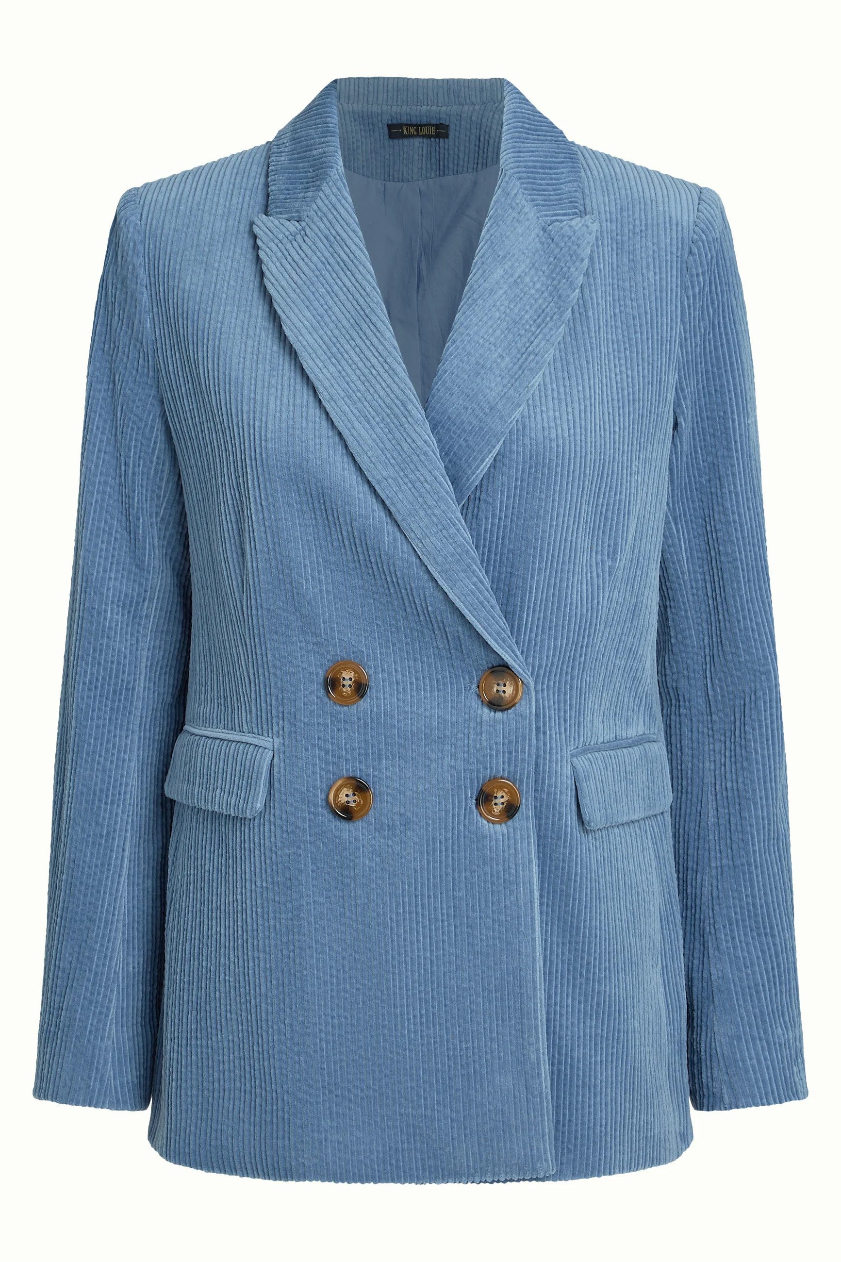 King Louie Longblazer - Eleganter Cordblazer mit Reverskragen für Damen