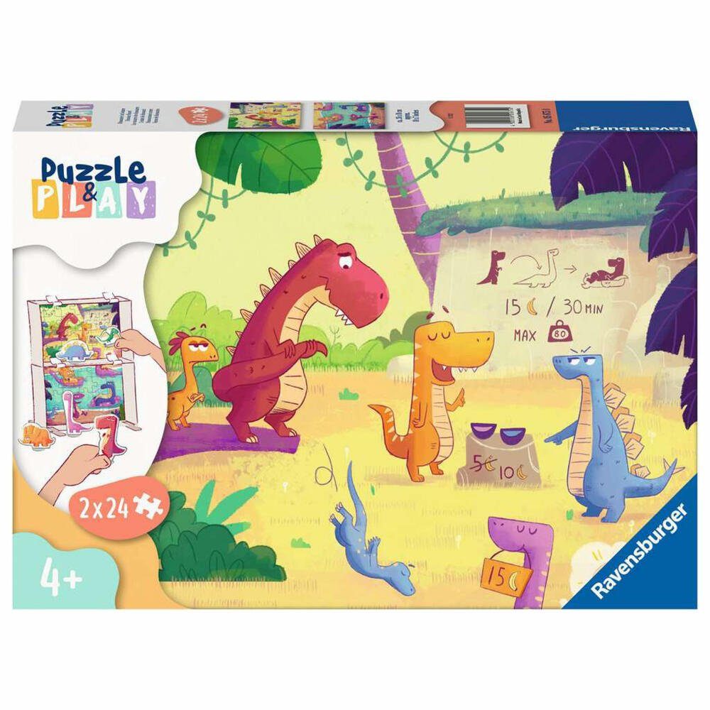 Ravensburger Puzzle Dinosaurier im Sommer 2 x 24 Teile, 24 Puzzleteile