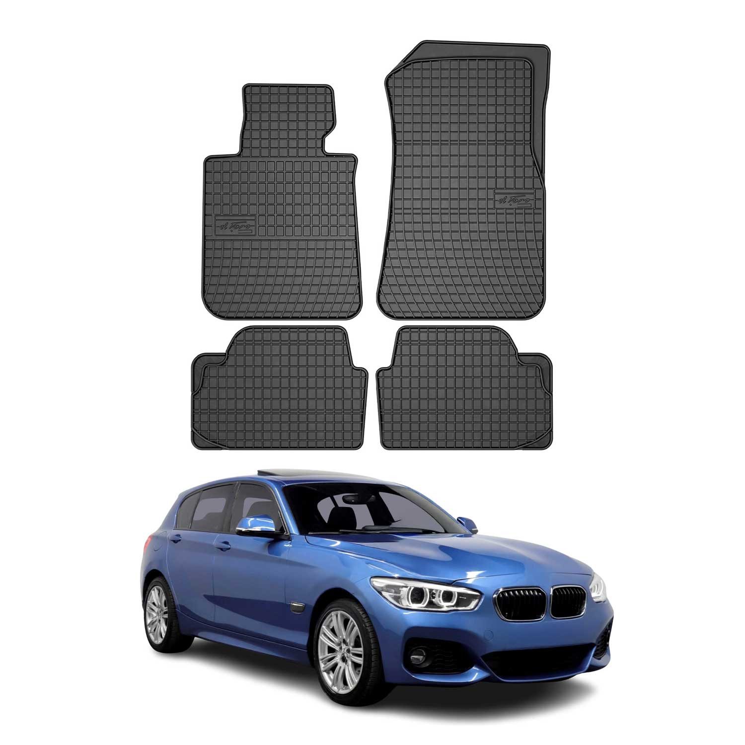 OMAC Auto-Fußmatten für BMW 1er F20 2011-2019 Gummimatten Schwarz (4 St), für BMW 1er F20 2011-2019 BMW 1er F20 2011-2019, Antirutsch,Wasserfest,Einfache Installation