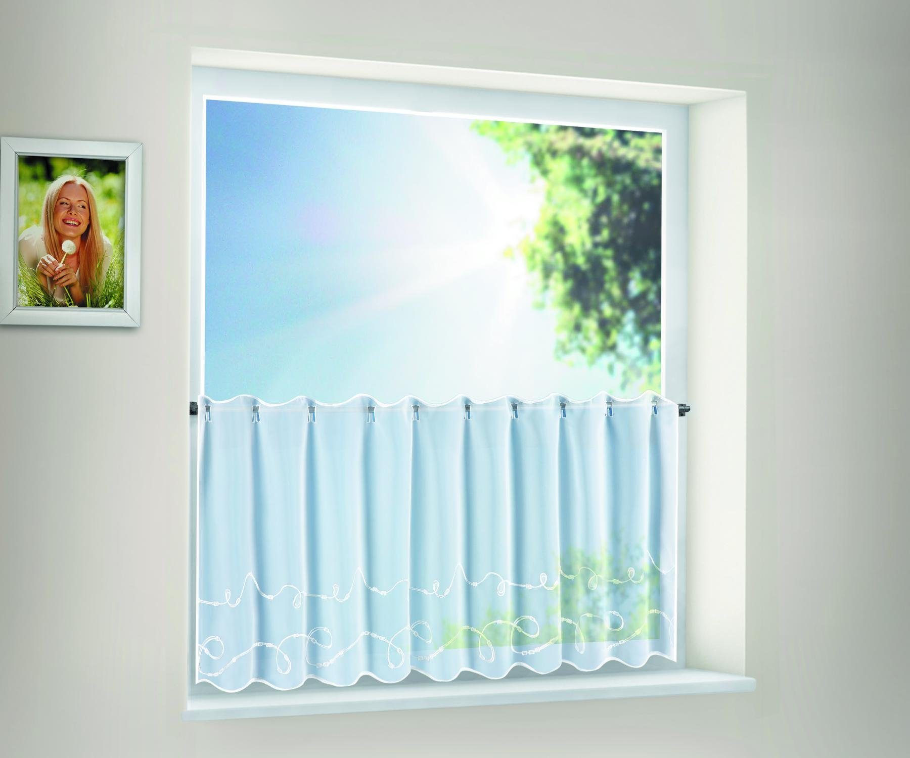 Gerster Gardine Gerster Stickereibistro B = 150 x H =50 cmTranspar, transparent