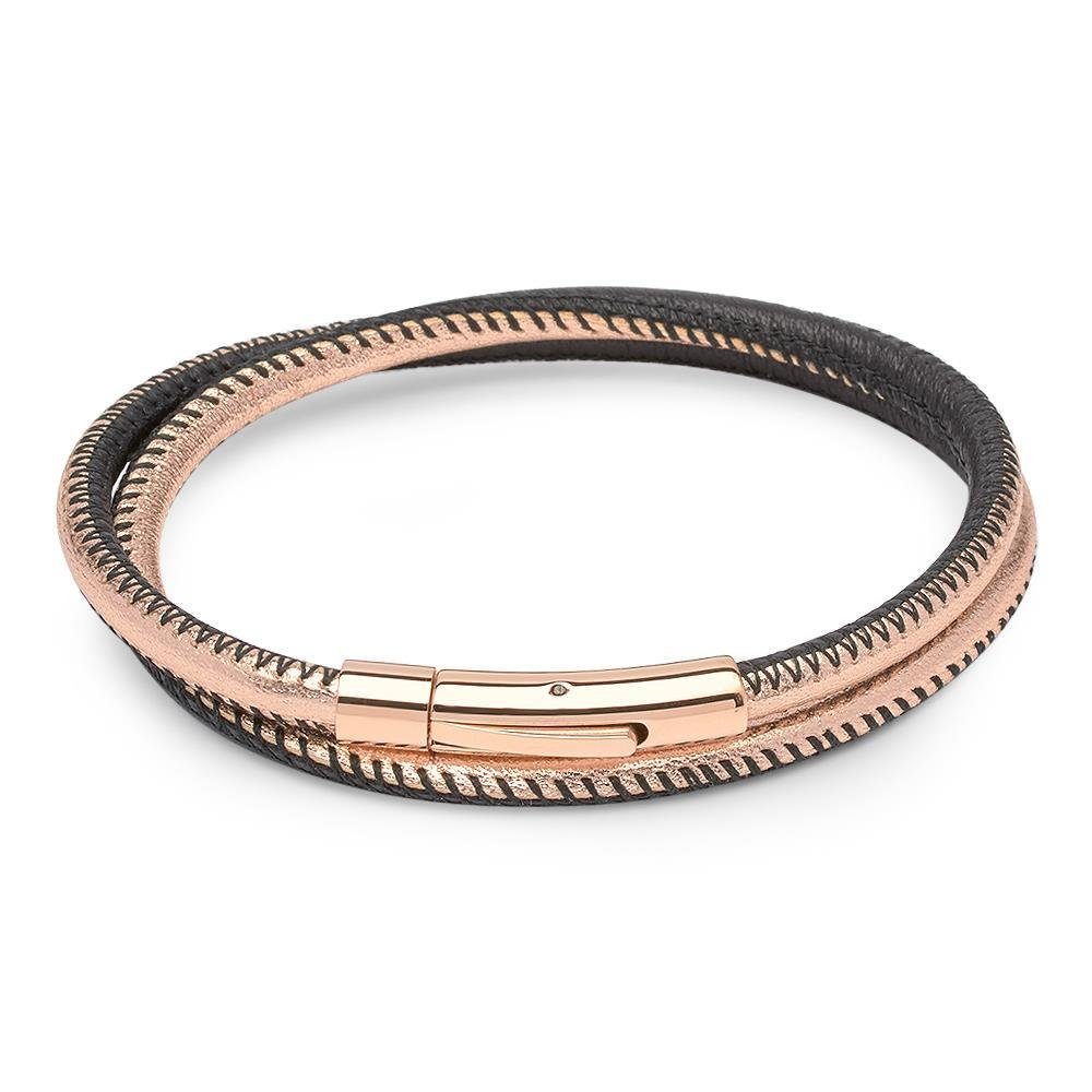 Unique Lederarmband Trend Lederarmband für Frauen roségold schwarz LB0452