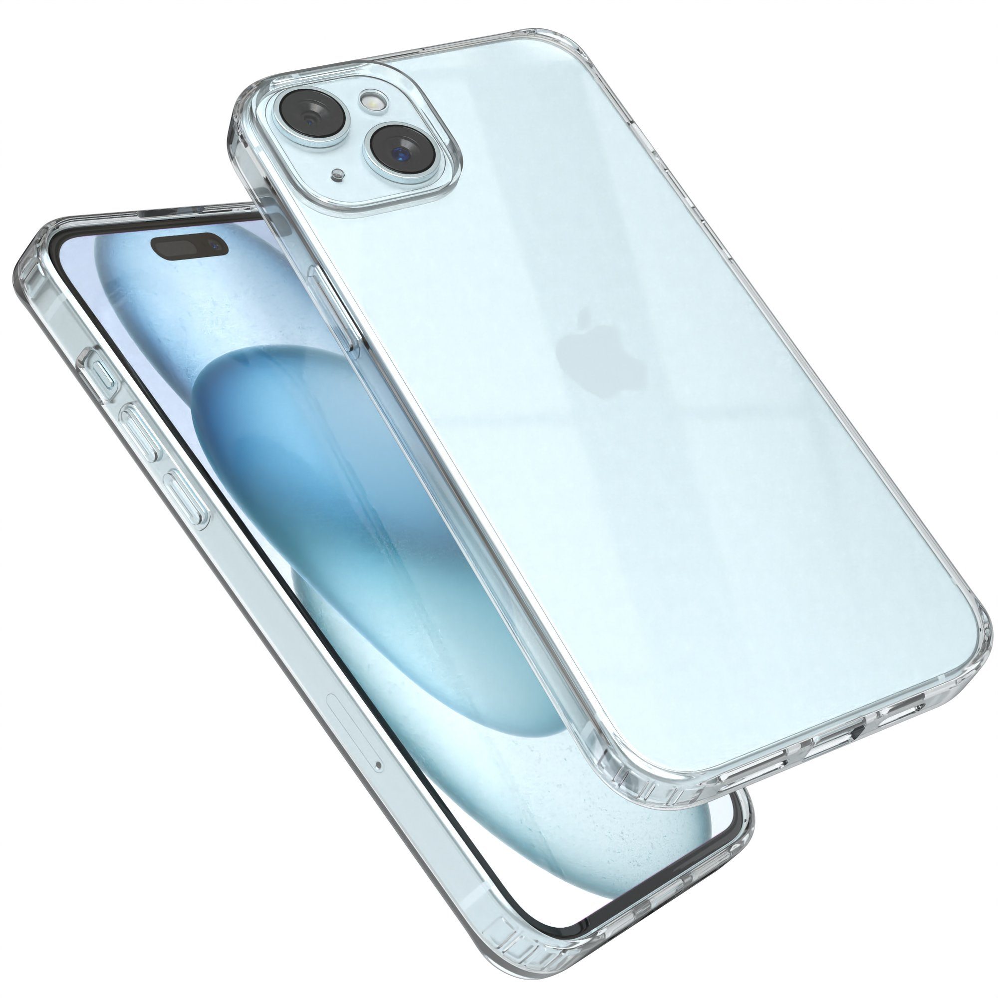 EAZY CASE Handyhülle Crystal Case für iPhone 15 / Plus / Pro / Pro Max 6,7 Zoll, Schutzhülle Kameraschutz Silikonhülle Transparent Handyhülle Slimcover