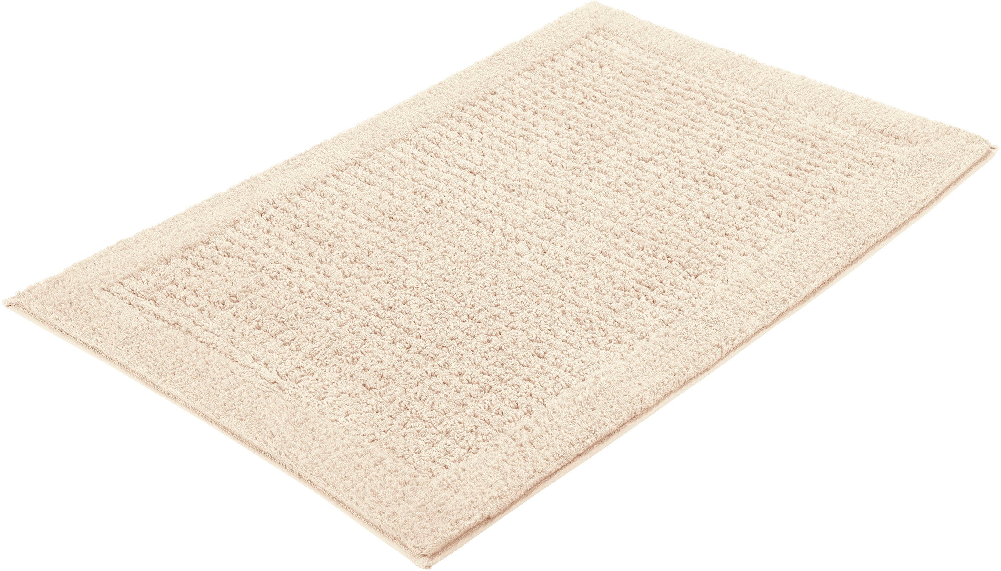 Kleine Wolke Badematte Net, Badvorleger, Badezimmer Teppich, Höhe 17 mm, rutschhemmend beschichtet, fußbodenheizungsgeeignet, Baumwolle, rechteckig, Badteppich, Uni Farben, rutschhhemmend