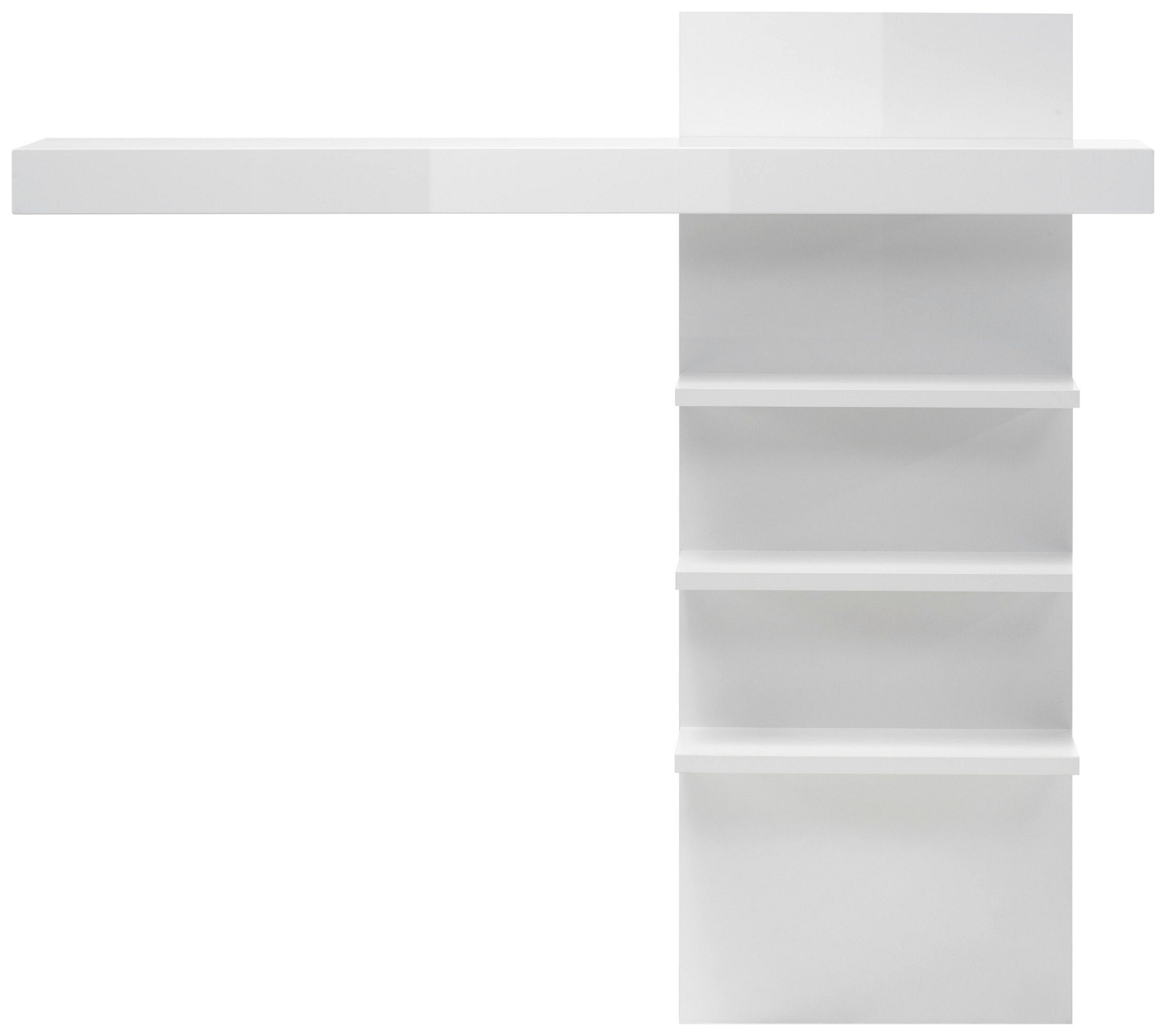 Stylefy Wandregal Edelstein Weiß Matt, Weiß Hochglanz, Wandregal, Wandschrank, mit Einlegeböden, aus Holzwerkstoff, viel Stauraum, Modern Design