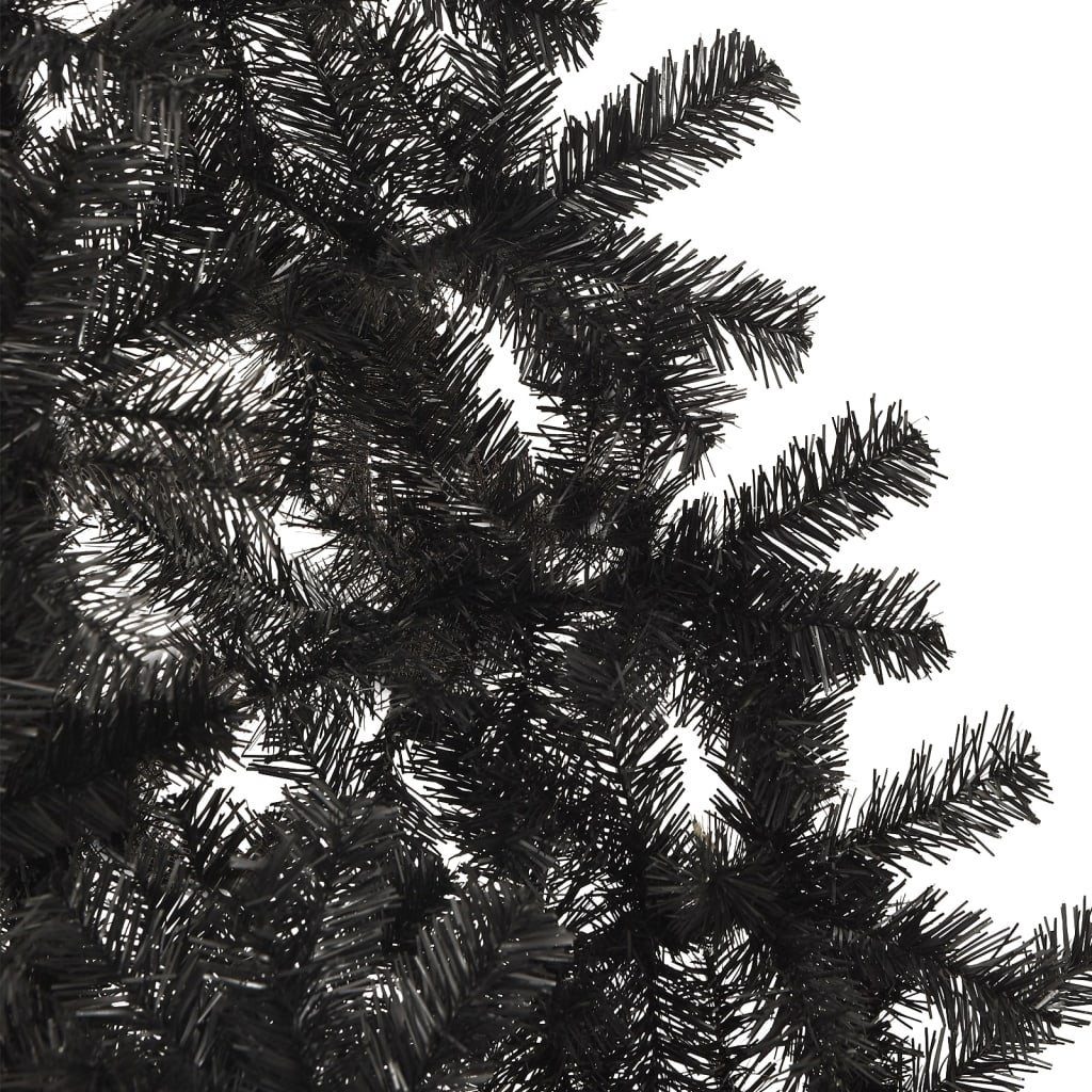 Halb-Weihnachtsbaum Schwarz Ständer Künstlicher PVC furnicato Weihnachtsbaum cm mit 210 Künstlicher
