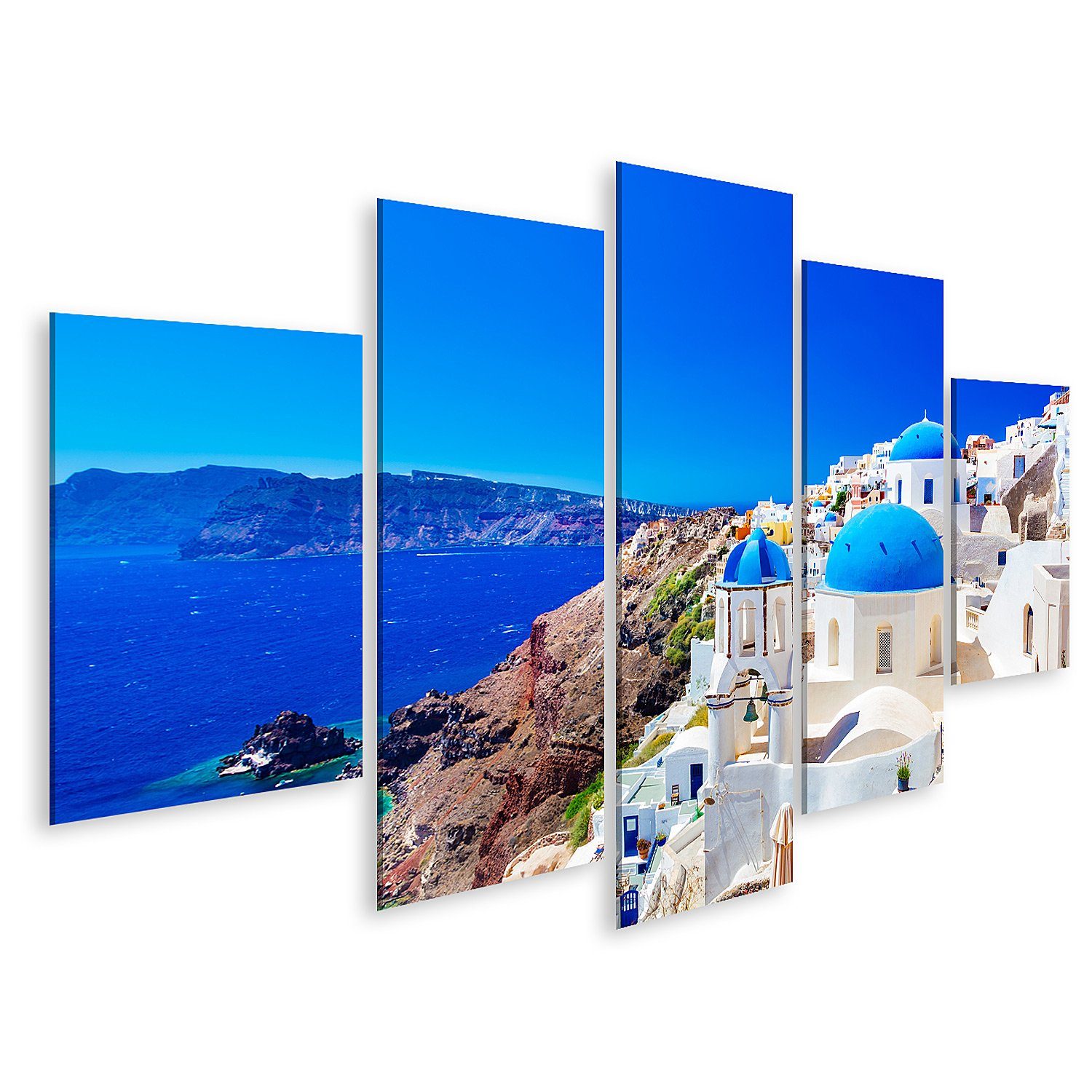 islandburner Leinwandbild Bild auf Leinwand Oia Stadt Auf Der Insel Santori günstig online kaufen