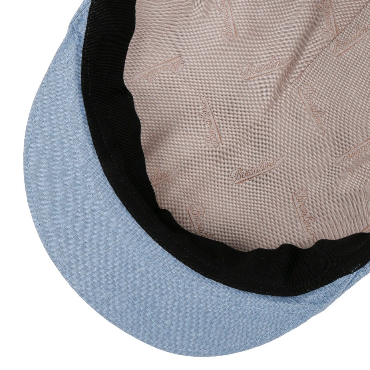 Borsalino Flat Cap (1-St) Schirmmütze mit Schirm, Made in Italy