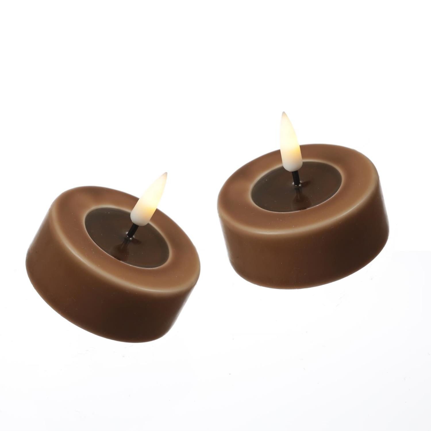 Deluxe Homeart LED-Kerze LED Maxi Teelichter Mia flackernd Echtwachs D: 6,1 günstig online kaufen