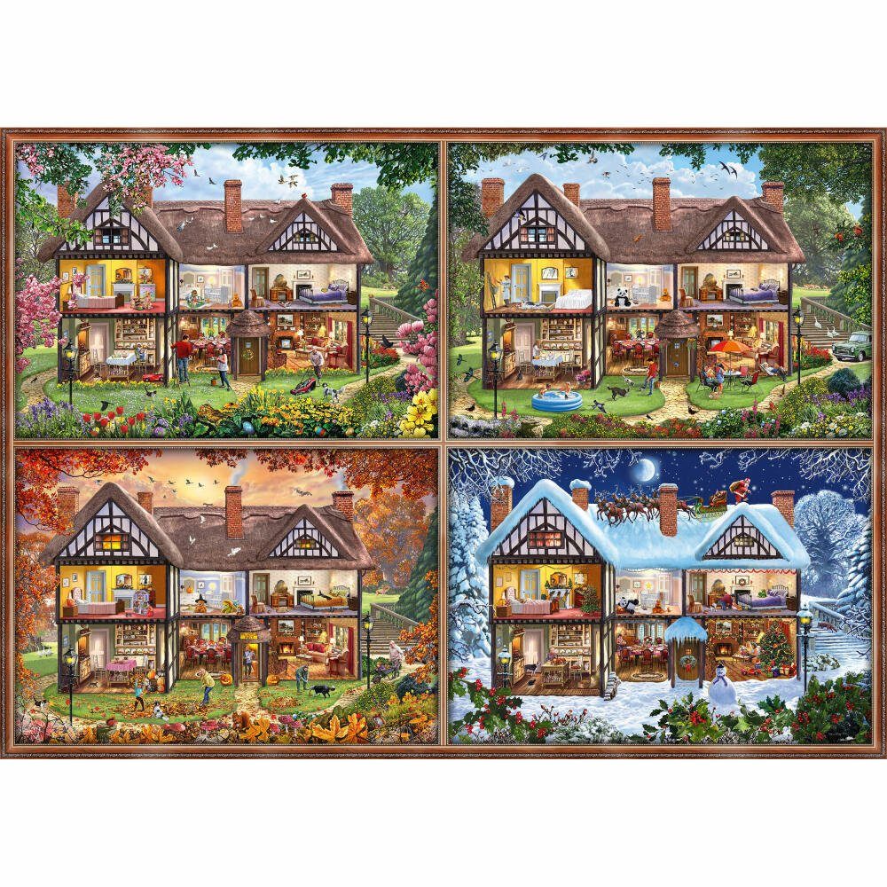Schmidt Spiele Puzzle Jahreszeiten Haus Panorama, 2000 Puzzleteile