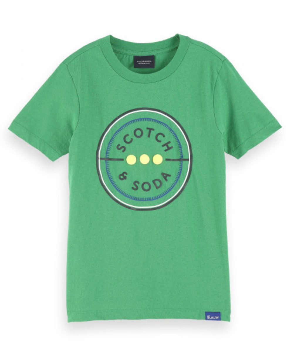 Scotch & Soda T-Shirt T-Shirt Jungen Grün mit Motiv aus 100 % Baumwolle
