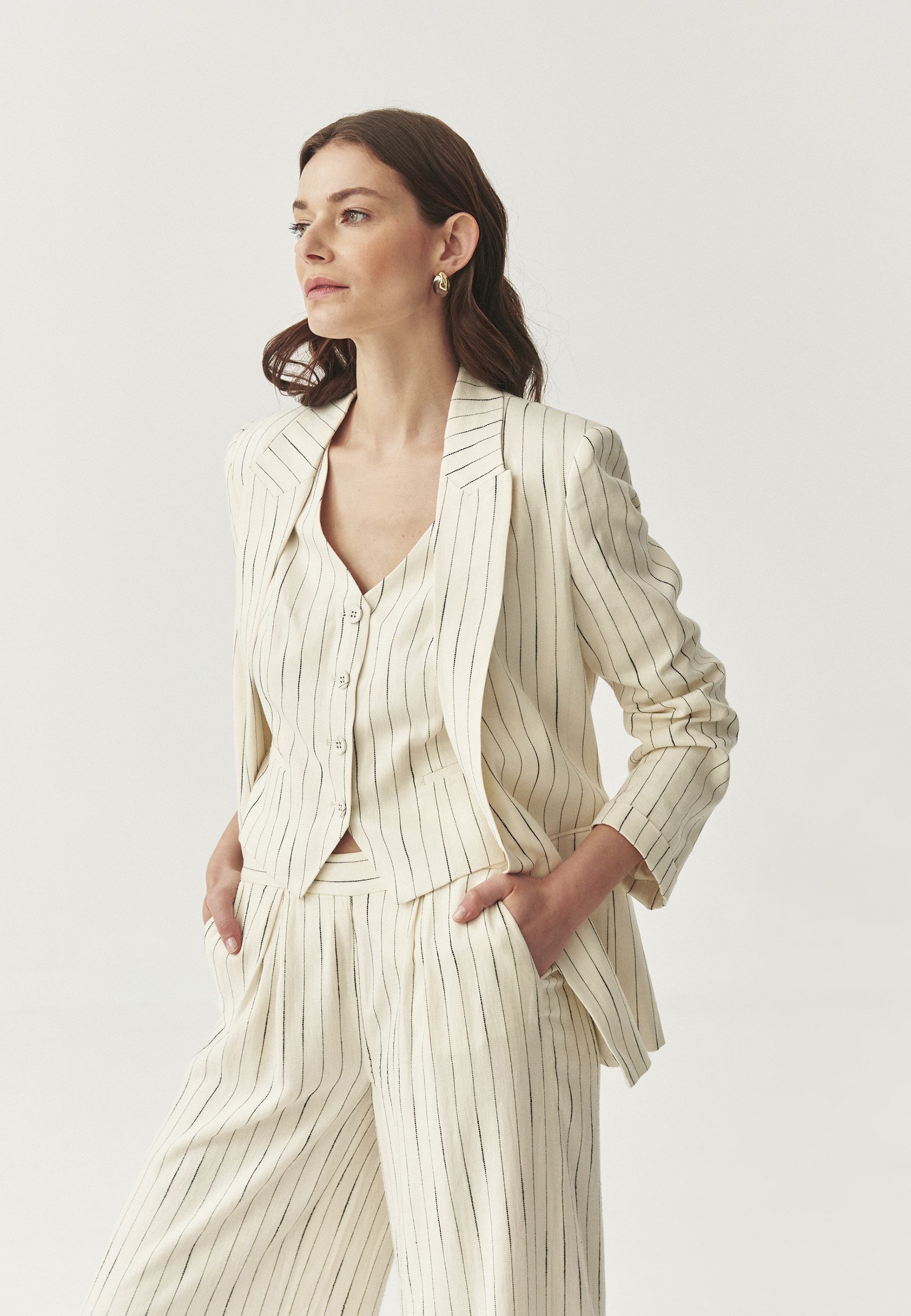 TATUUM Longblazer Gestreifter Wollblazer - Setis