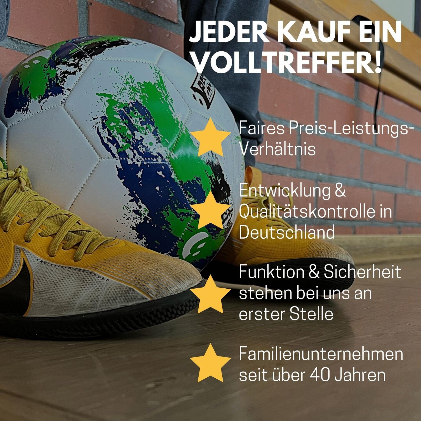 Best Sporting Fußballtor Mit Torwand – 213x152 Cm, Wetterfest, Inkl. Netz & Heringen, Blau