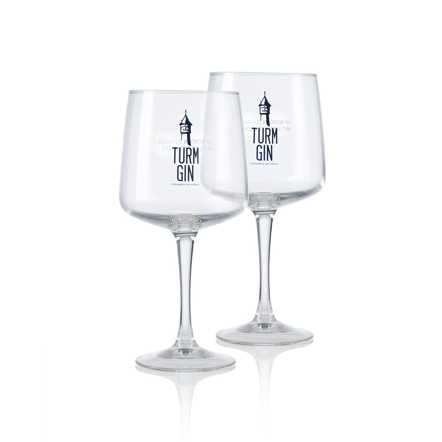 TURM GIN Weinglas Gin Copa Glas mit Logo und Schriftzug - 720 ml - 2er-Set