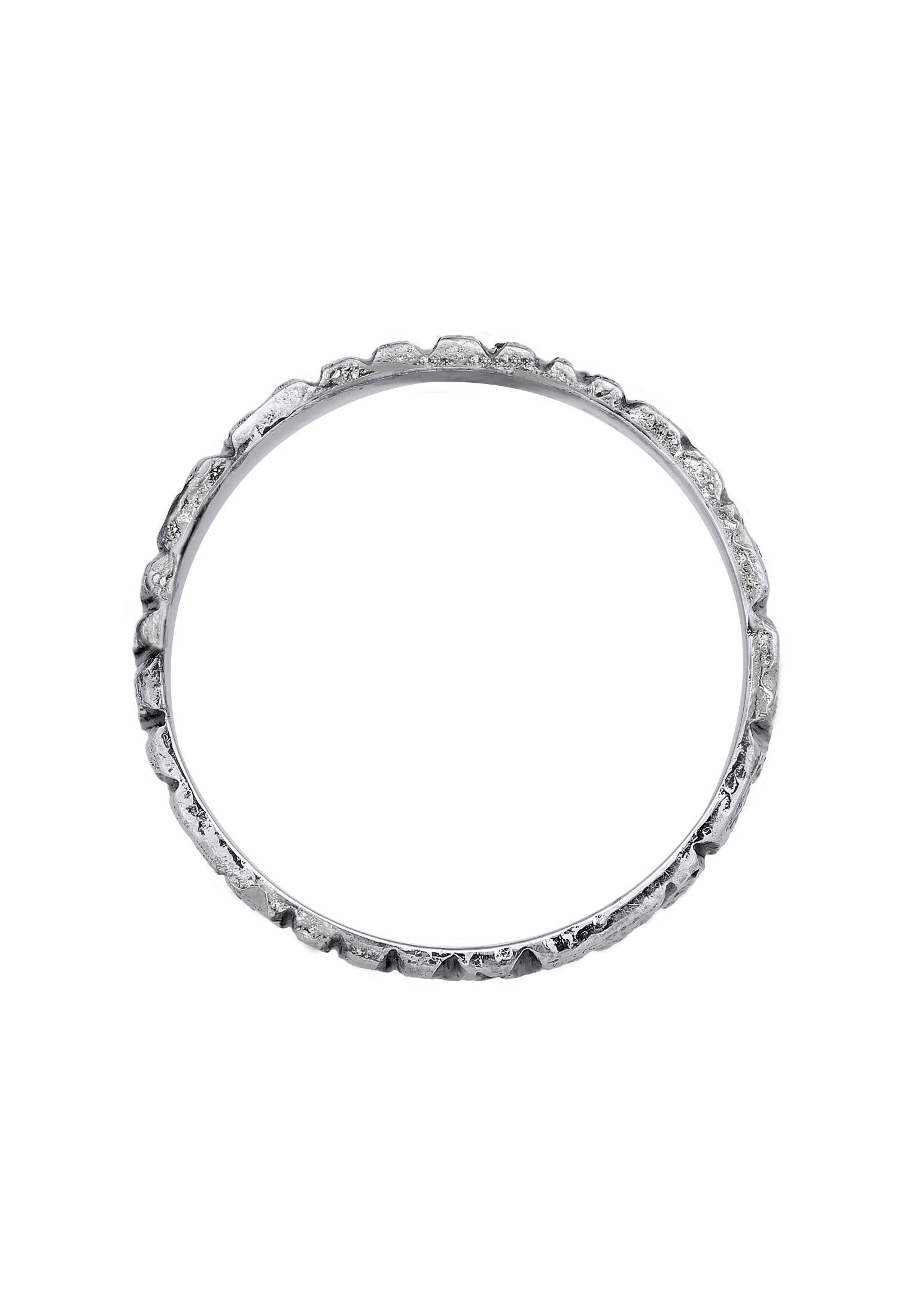 Kuzzoi Silberring Bandring Breit Struktur Gehämmert 925 Silber