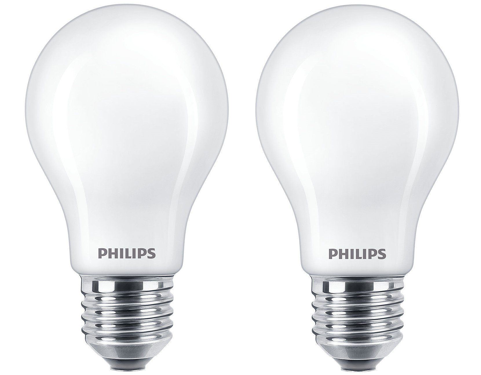 Philips LED-Leuchtmittel 2er Philips LED E27 A60 7W = 60W Birnenform 806lm Warmweiß 2700K, E27, Warmweiß