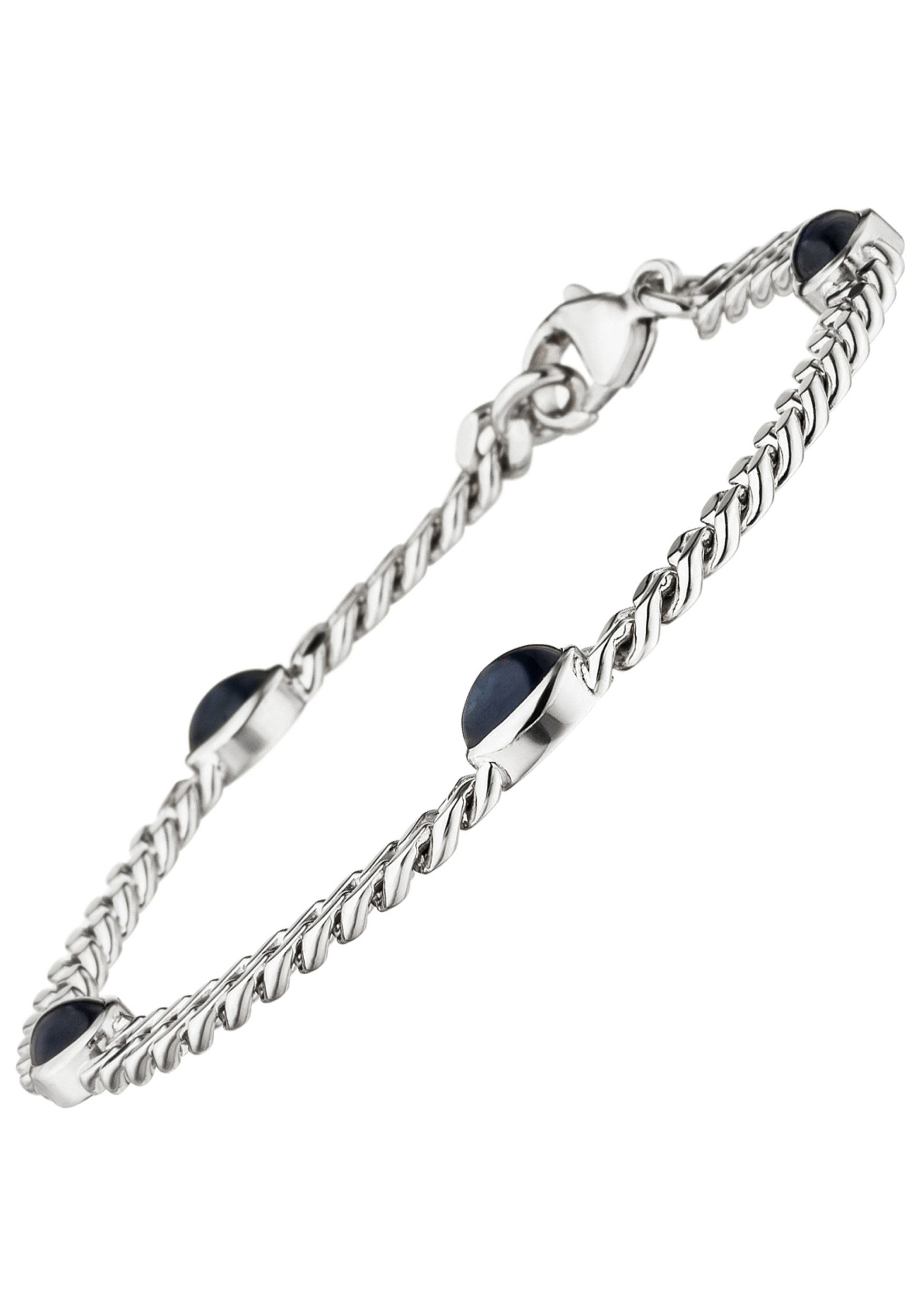 JOBO Armband Weißgoldarmband 19 cm, 585 Weißgold mit Saphir