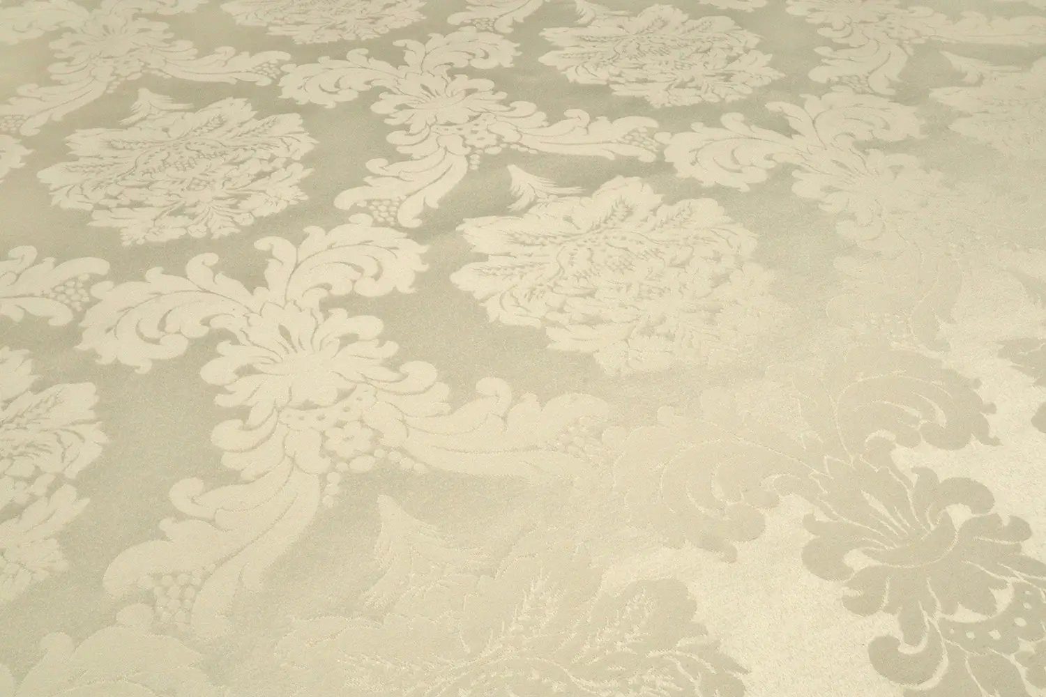 Stofferia Stoff Dekostoff Satin Jacquard Damasco Vanille, Meterware